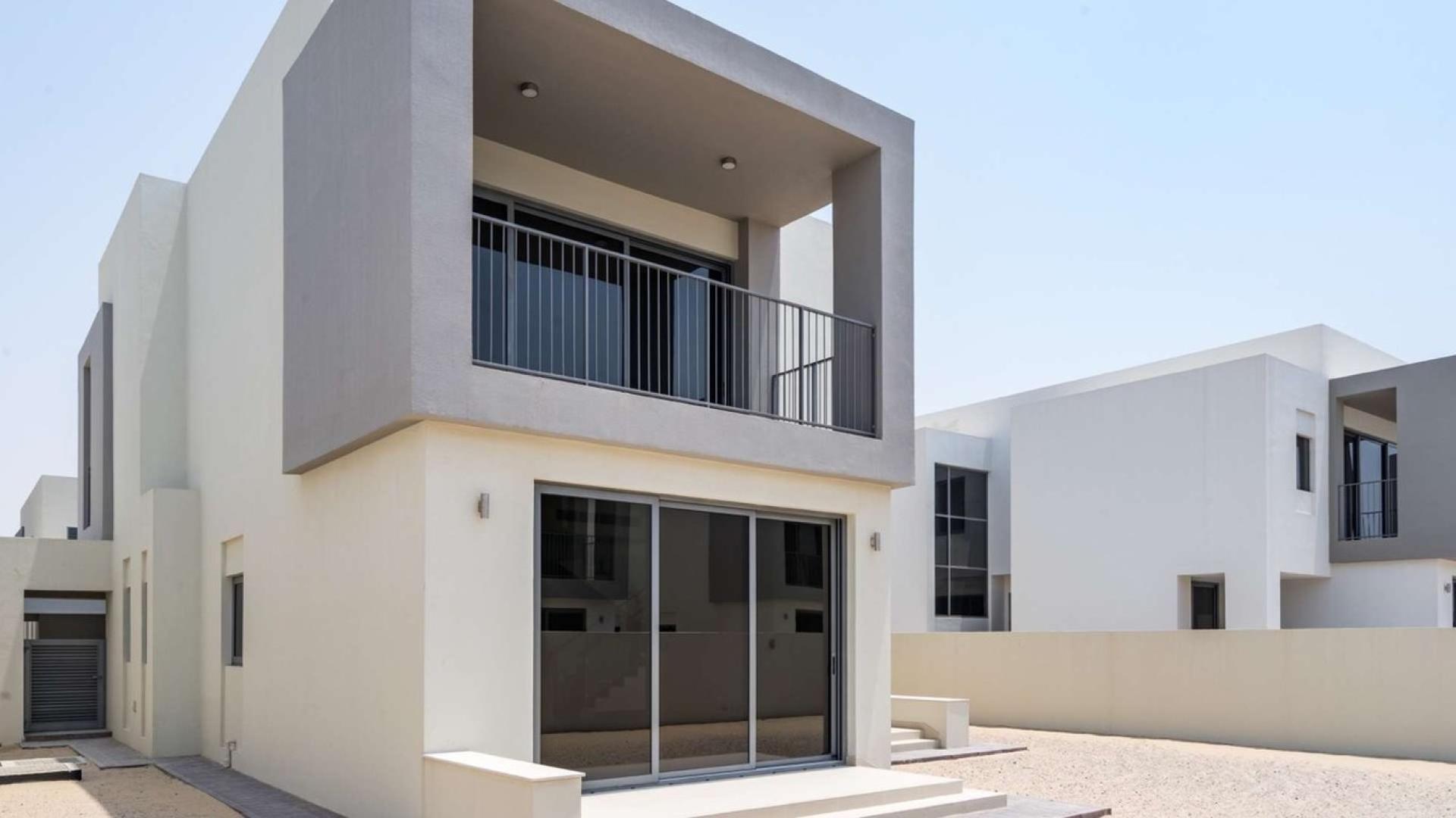 Modern kitchen and staircase in Sidra 1 Villa, Dubai Hills Estate for rent