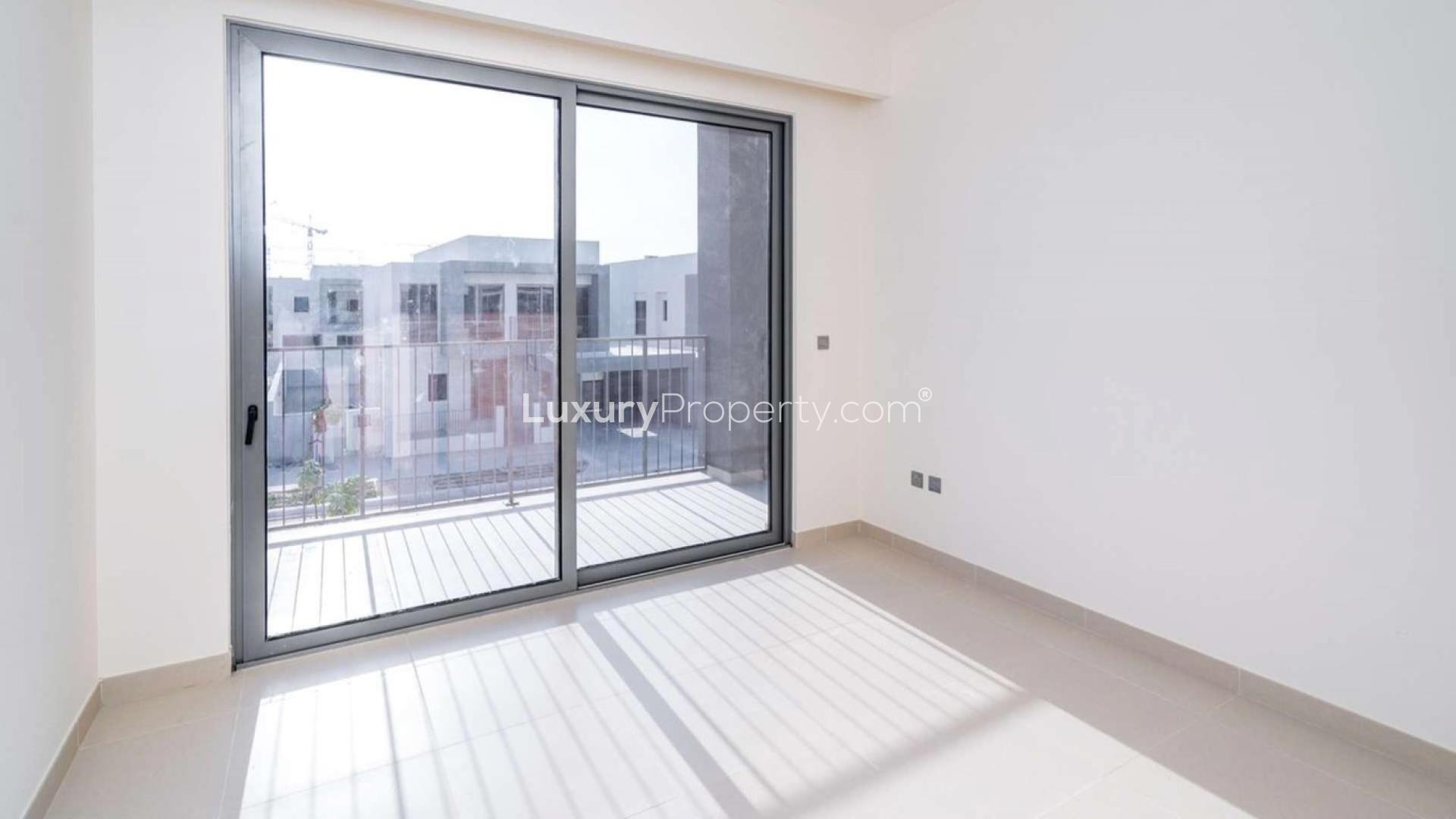 Exterior view of 4-bedroom Sidra Villa entrance in Dubai Hills Estate