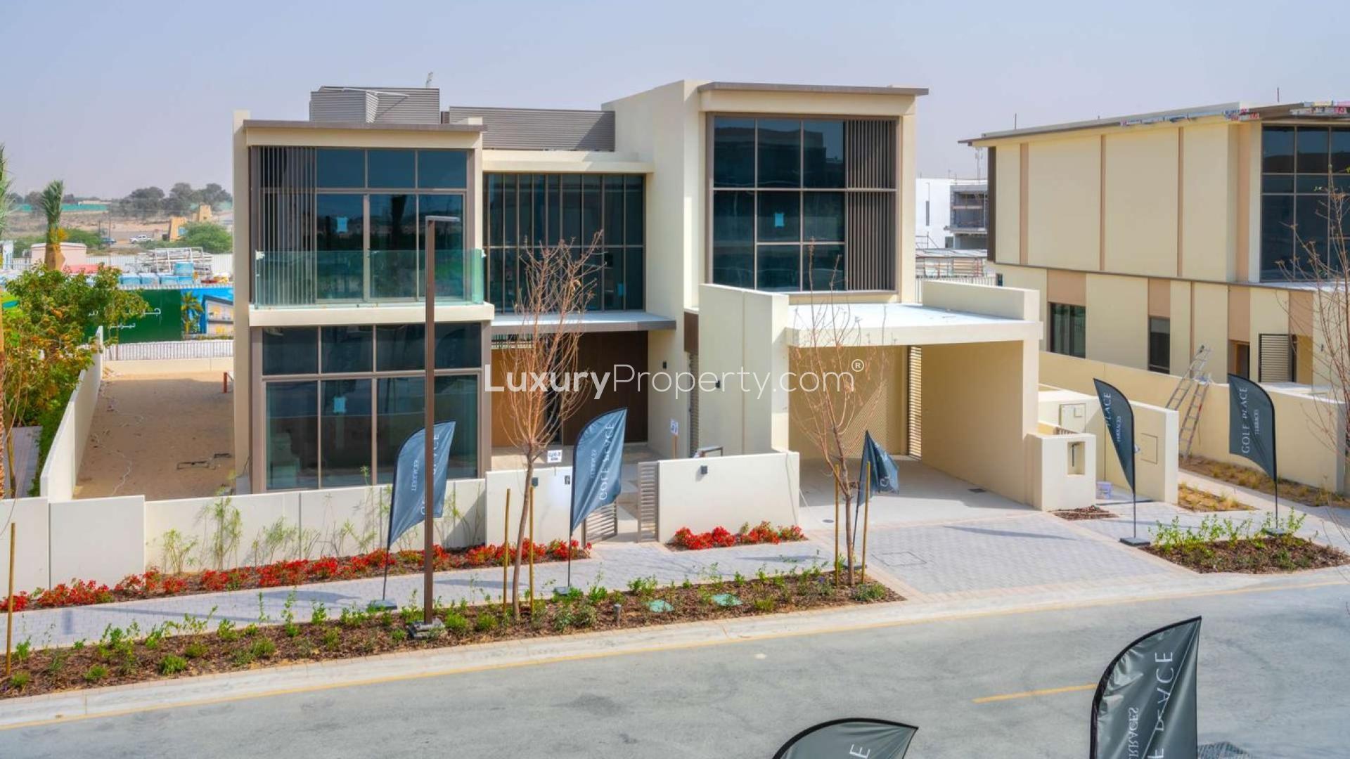 Interior view of spacious D2 Villa in Golf Place, Dubai Hills Estate, with garden access