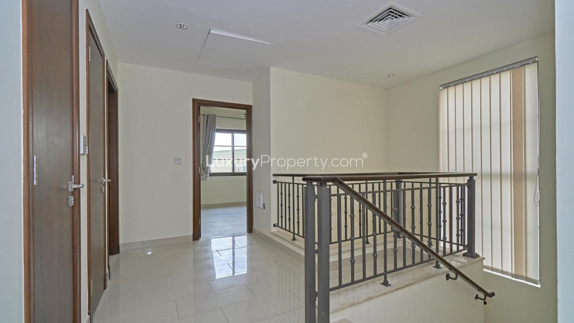 Spacious villa exterior with garden in Casa, Arabian Ranches 2, available for rent