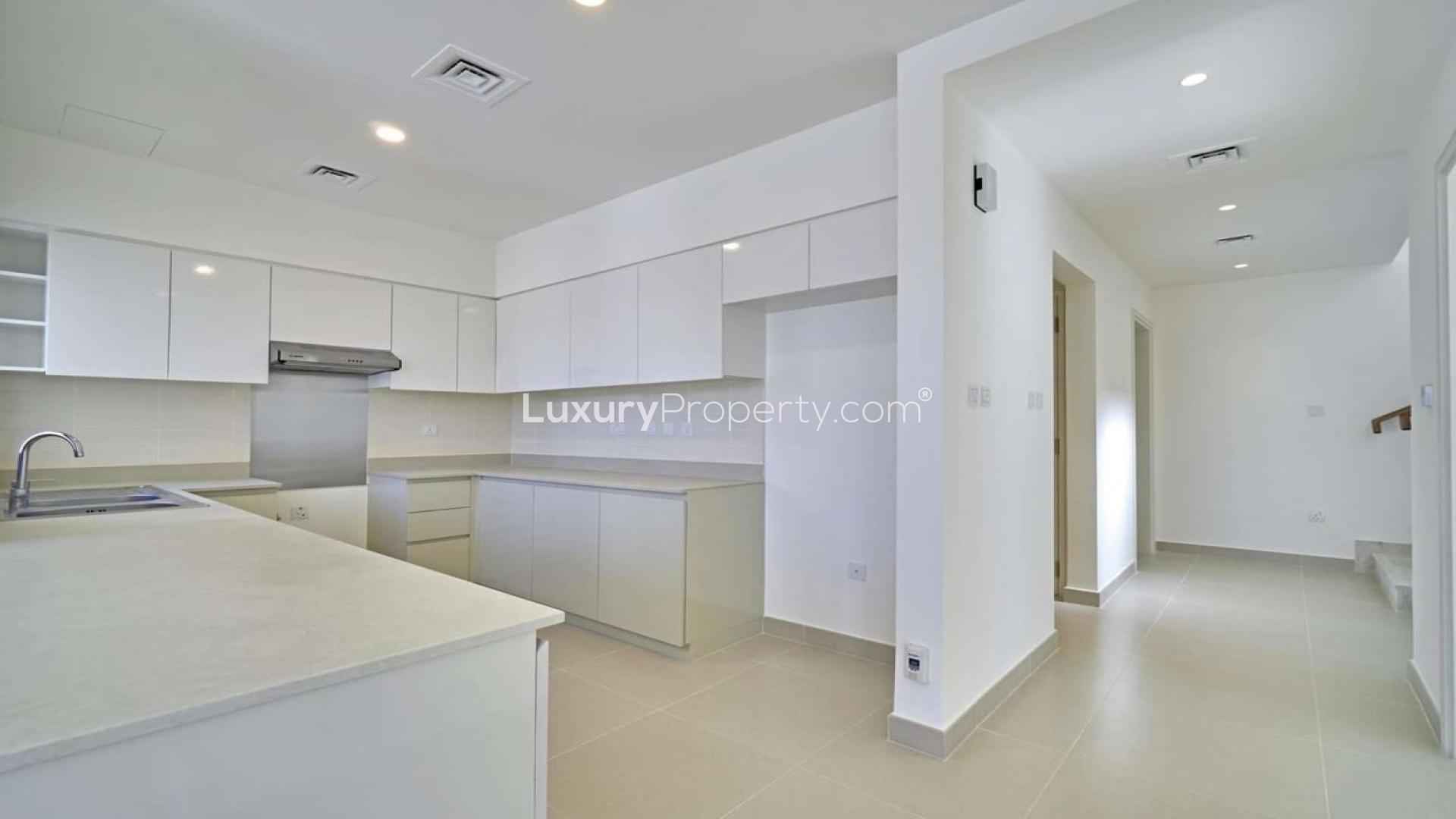 Modern kitchen in Type 2E townhouse, Maple, Dubai Hills Estate, available for rent