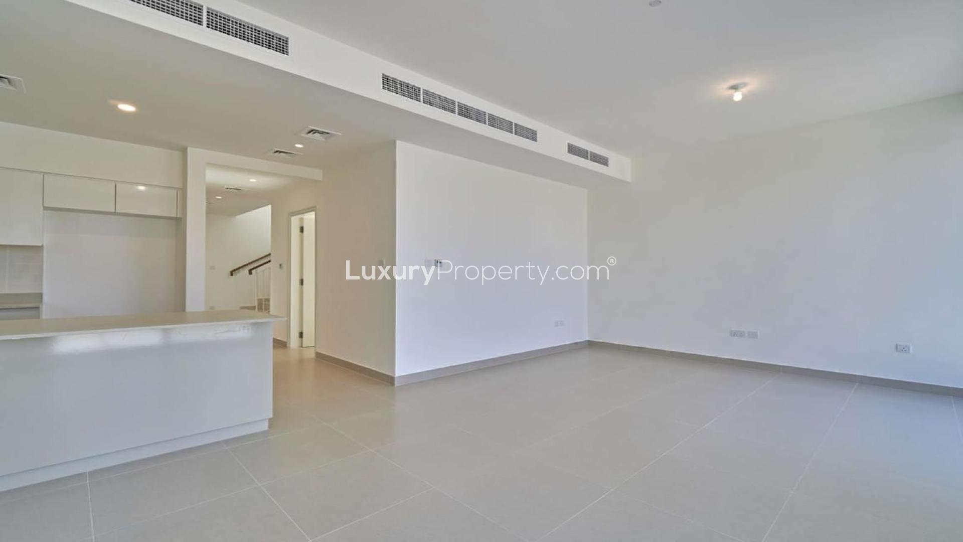 Spacious living area in Type 2E townhouse, Maple, Dubai Hills Estate for rent