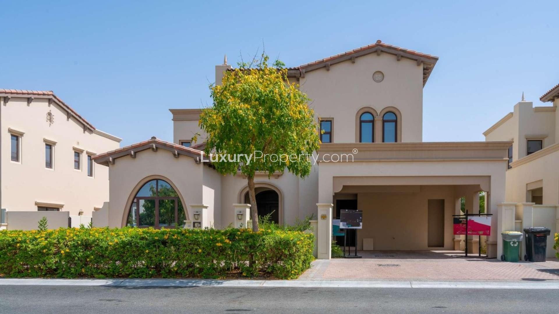 Front view of spacious 4-bedroom villa for sale in Rosa, Arabian Ranches 2