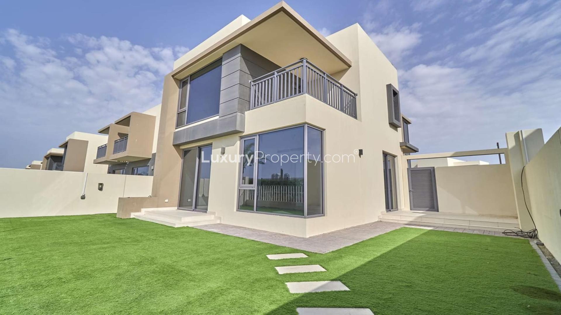 Modern 4-bedroom villa exterior in Maple, Dubai Hills Estate, for sale
