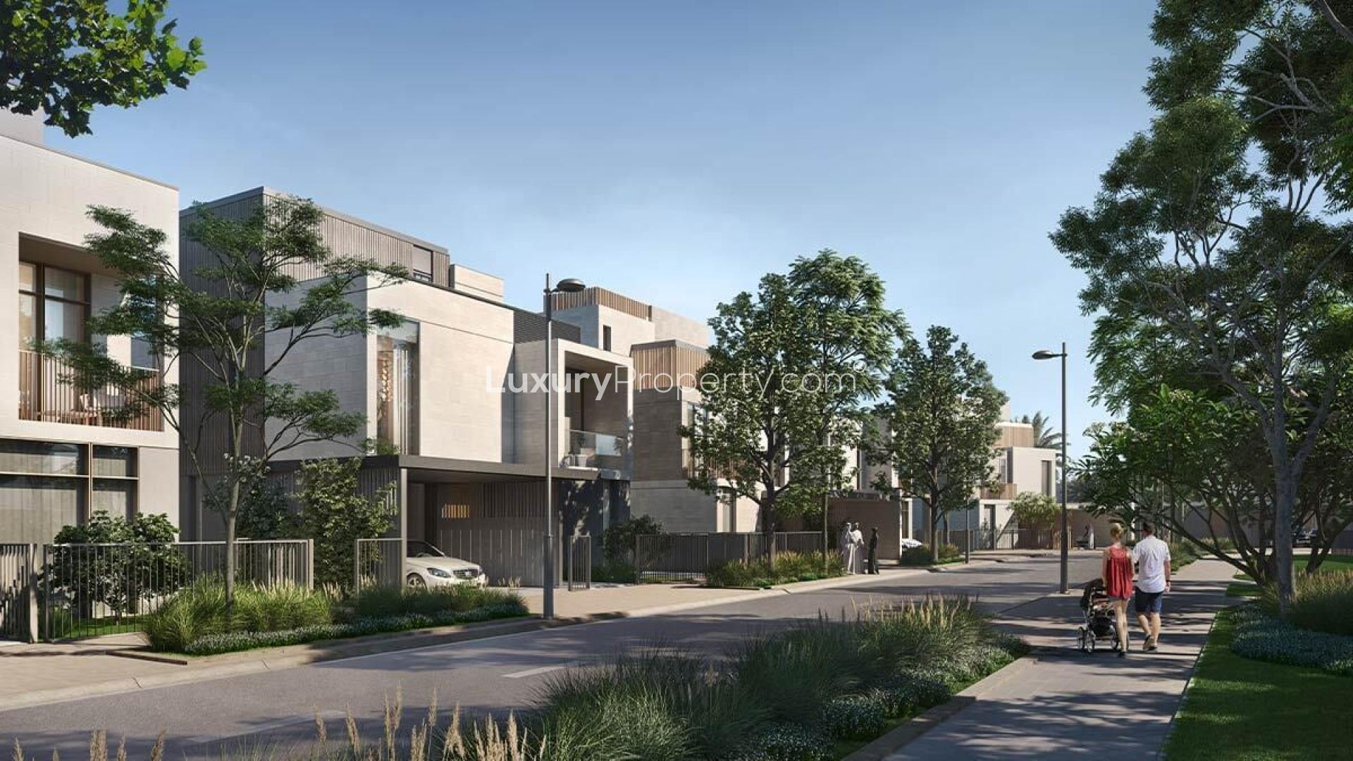 Luxurious bedroom in Elie Saab II Villa, Arabian Ranches III, featuring elegant decor and lighting