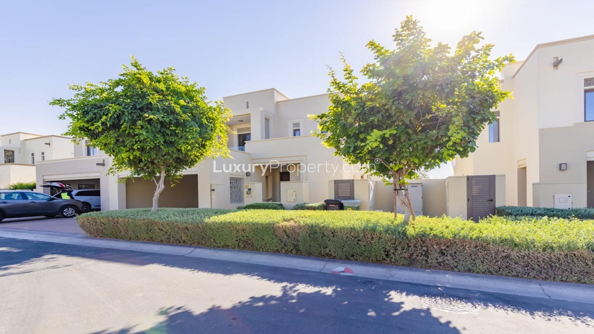 Spacious living room with garden view in Azalea villa, Arabian Ranches 2, Dubai