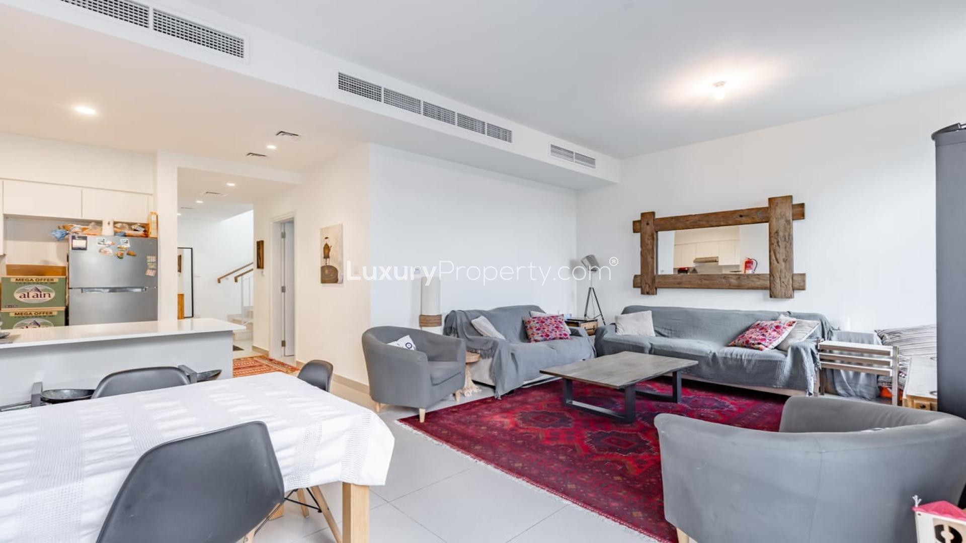 Exquisite 4-bed townhouse exterior with garden in Maple 2, Dubai Hills Estate