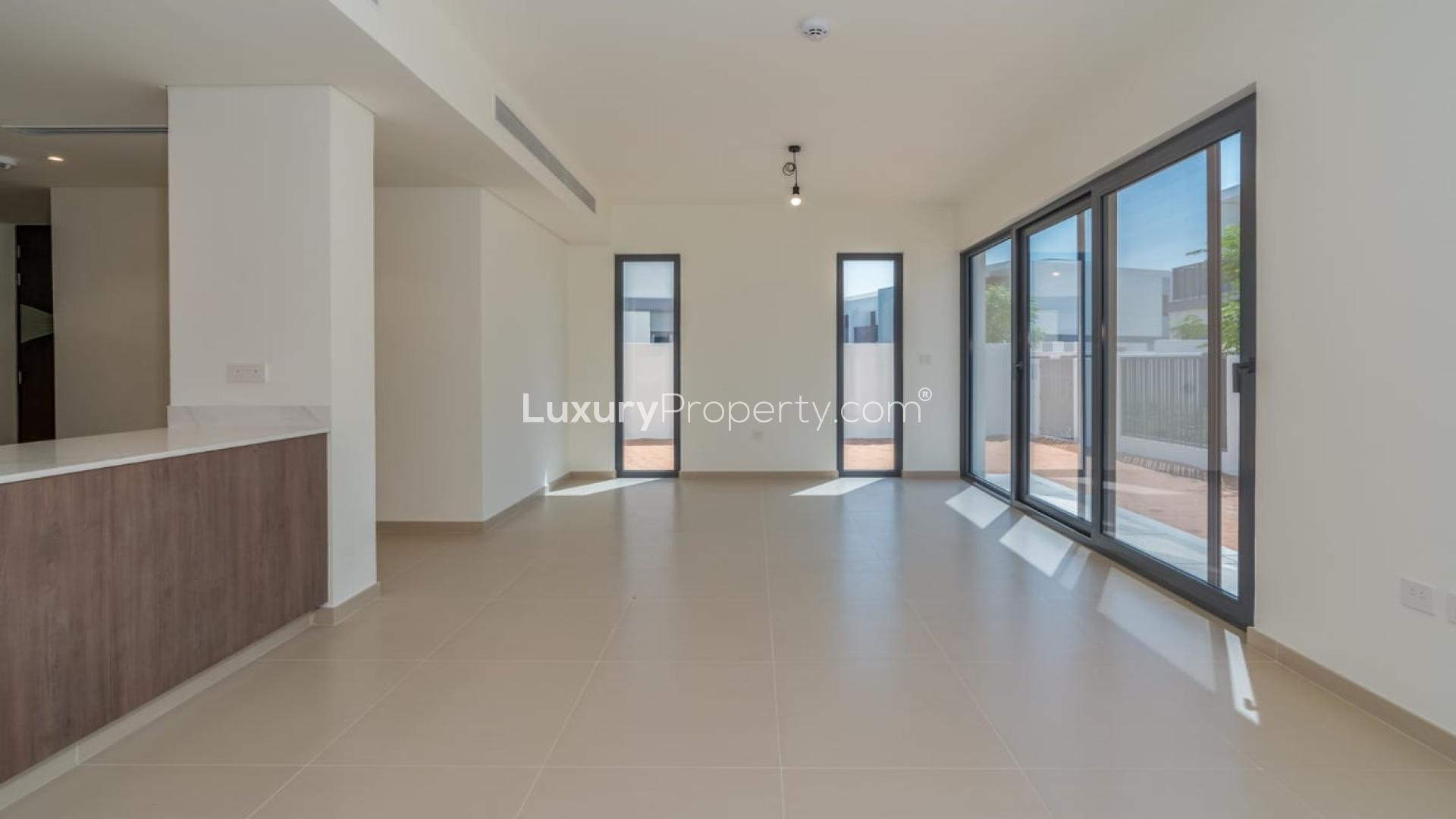 Modern 4-bedroom villa exterior in Elan, Tilal Al Ghaf, available for sale
