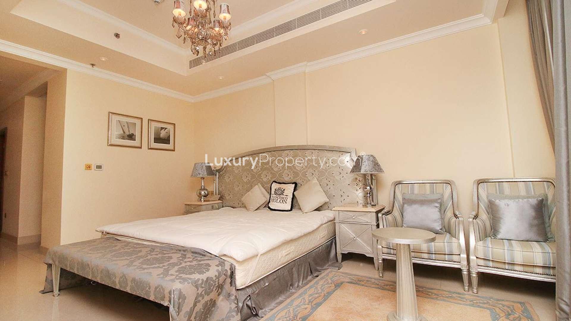 Outdoor pool area of Kempinski apartment for rent, Palm Jumeirah, The Crescent