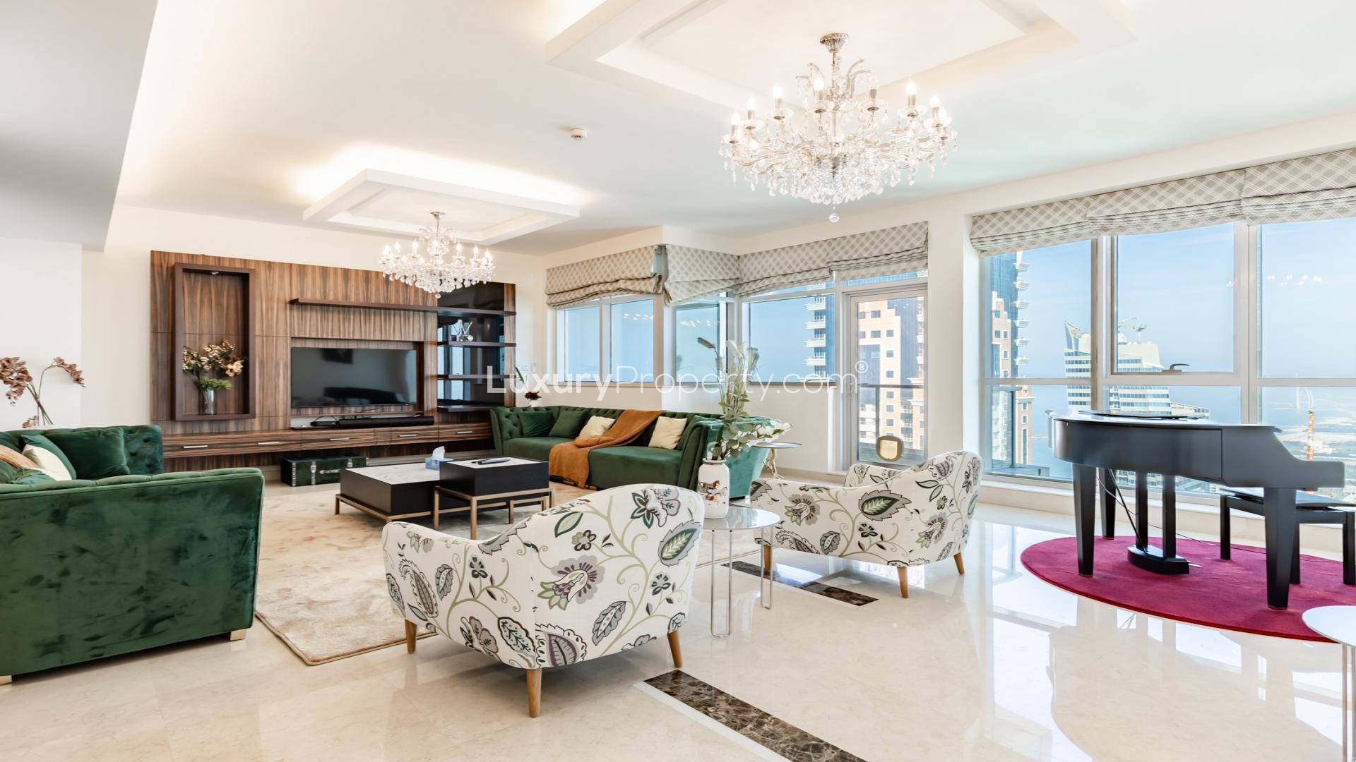 For Rent 3-Bedroom Top Floor Duplex Apartment at The Torch, Dubai Marina