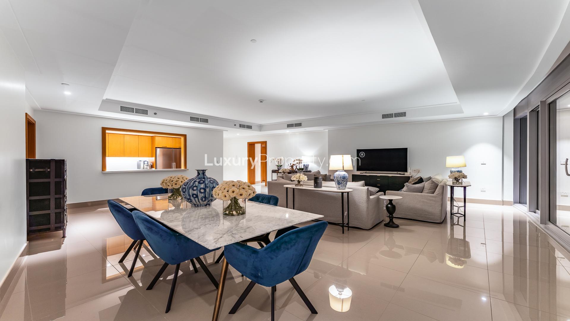 Luxurious living room in furnished 4-bedroom apartment, Opera Grand, Downtown Dubai rental