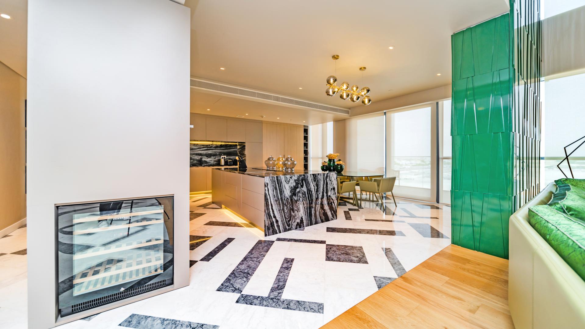 Luxurious living room in fully upgraded 4-bedroom apartment at City Walk, Building 13B