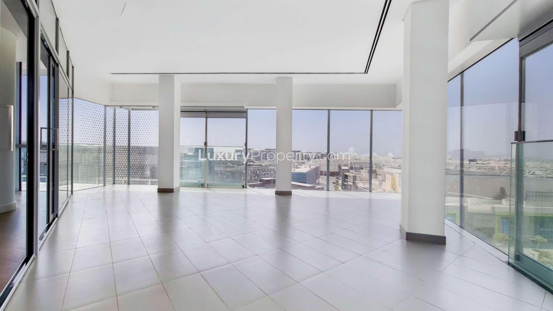 Exterior view of modern penthouse in City Walk, Building 3A, available for rent