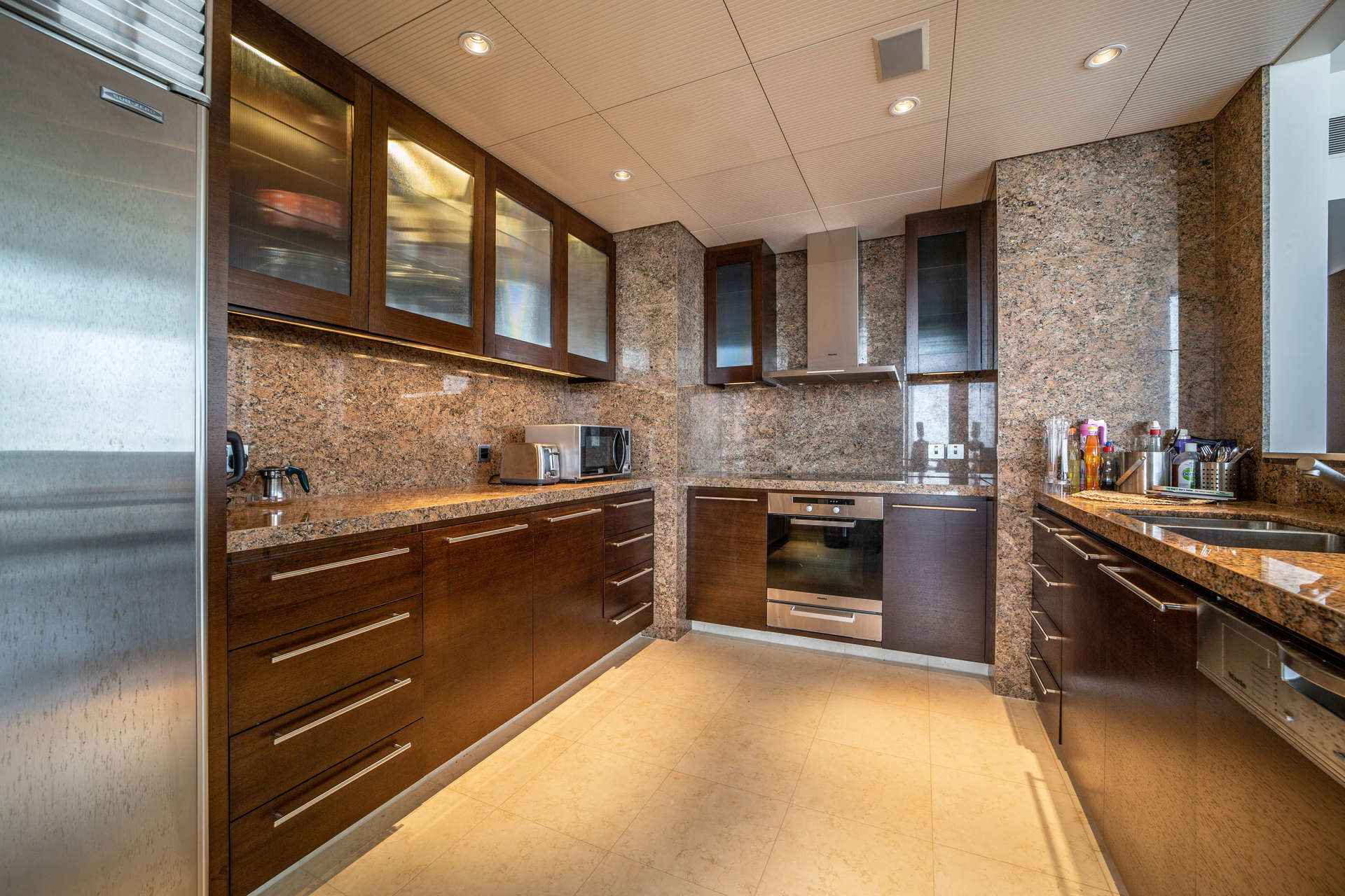 High-floor apartment interior with city view, Burj Khalifa area, Downtown Dubai for rent