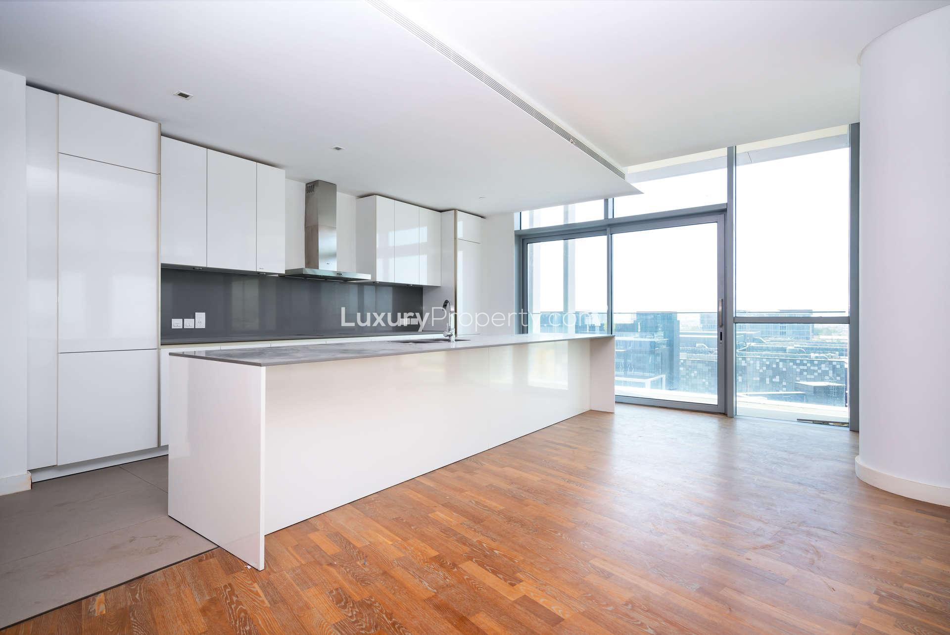 Spacious open-plan living area in four-bedroom City Walk apartment, Jumeirah, Building 3A