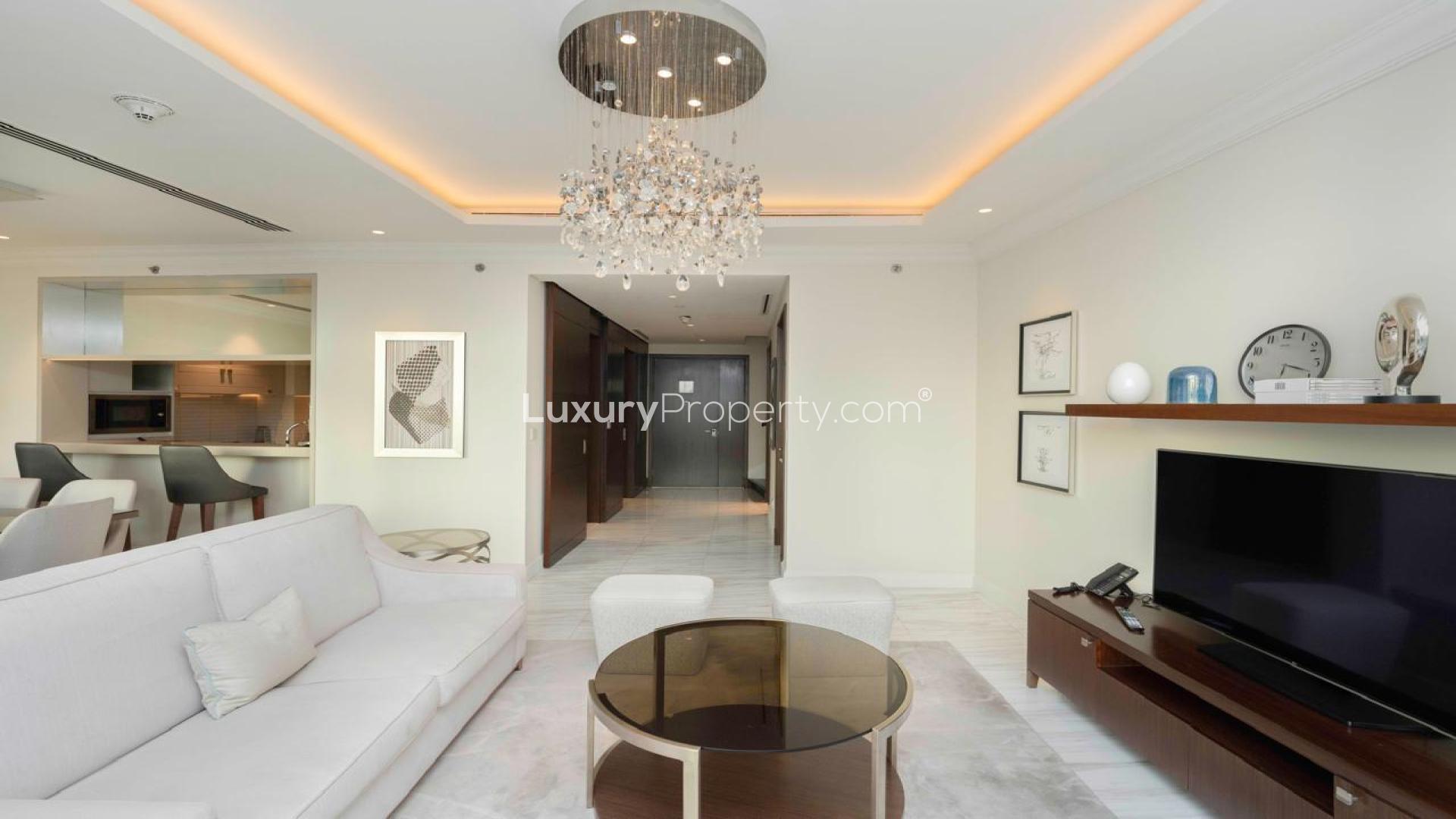 Luxurious living room in 4-bedroom apartment, The Address Fountain Views, Downtown Dubai