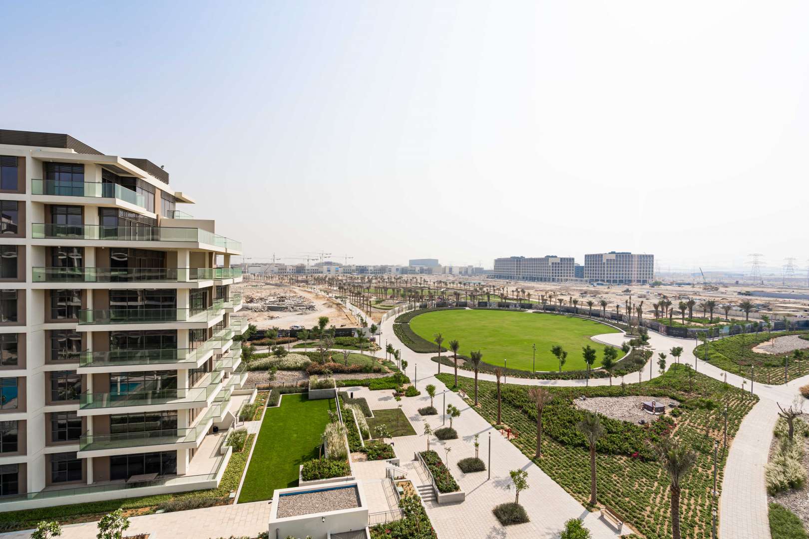Outdoor pool area at Park Heights, Dubai Hills Estate apartment for rent