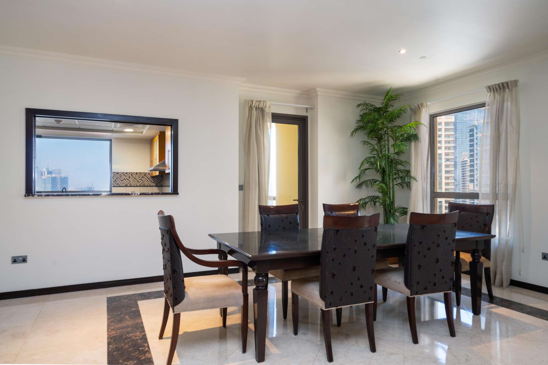 N/A,Dining area with table and chairs in high-floor JBR apartment, Murjan 4, sea views