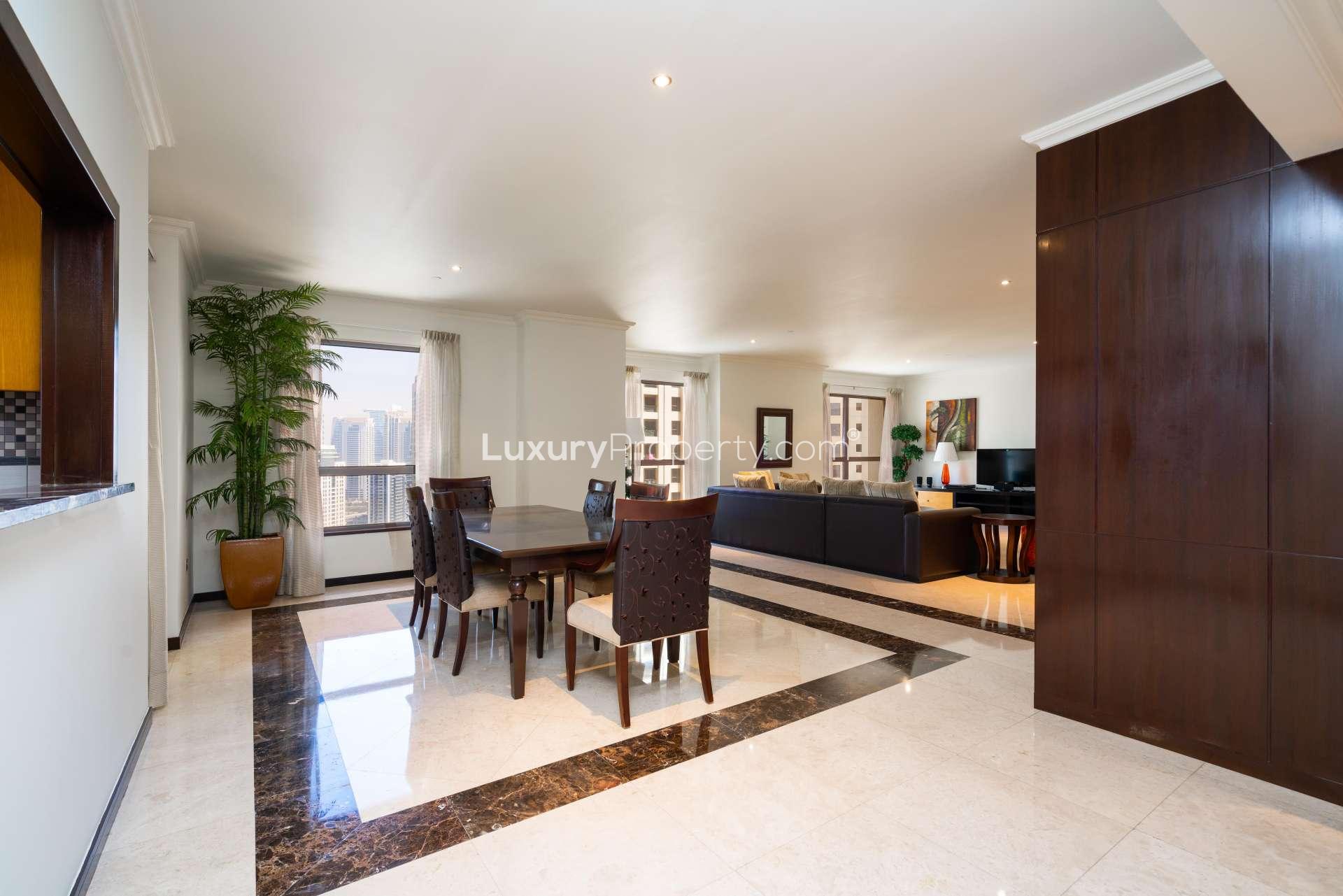 Luxurious living room in high-floor JBR apartment with sea and marina views, Murjan 4