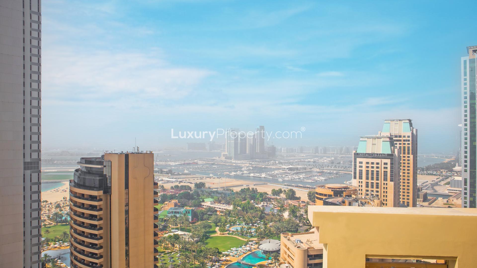 Modern living room in fully furnished beachfront apartment, Jumeirah Beach Residence, Murjan