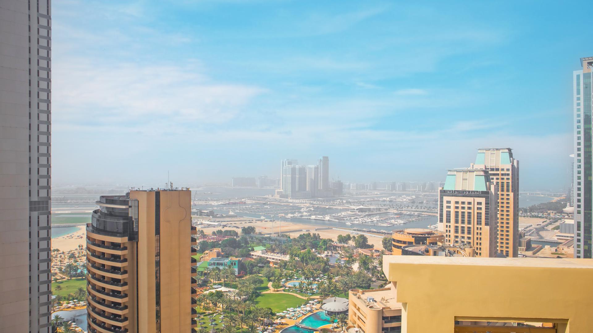 Modern living room in fully furnished beachfront apartment, Jumeirah Beach Residence, Murjan