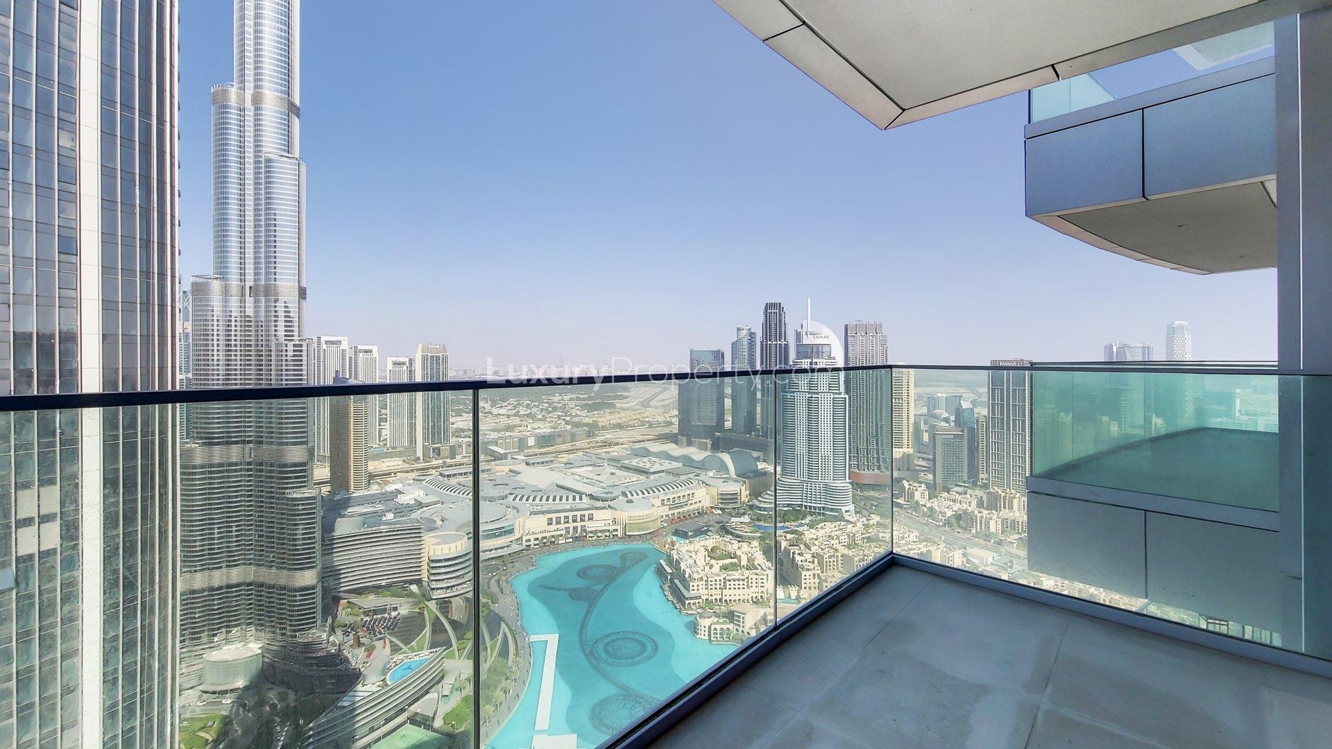 Luxurious Opera Grand apartment interior with city view, Downtown Dubai, spacious and modern design
