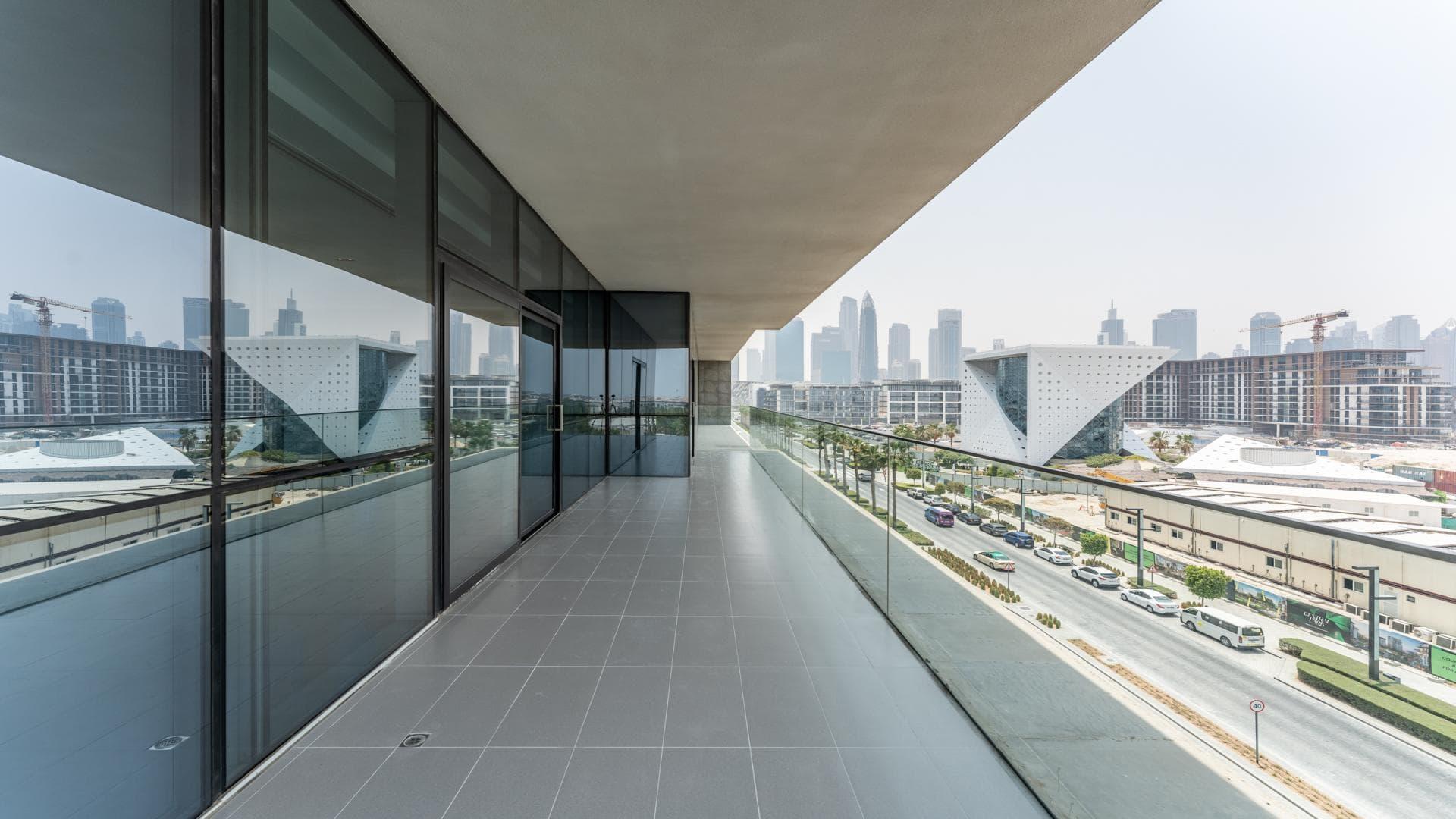 Spacious modern apartment interior with large windows in City Walk, Building 25, for rent