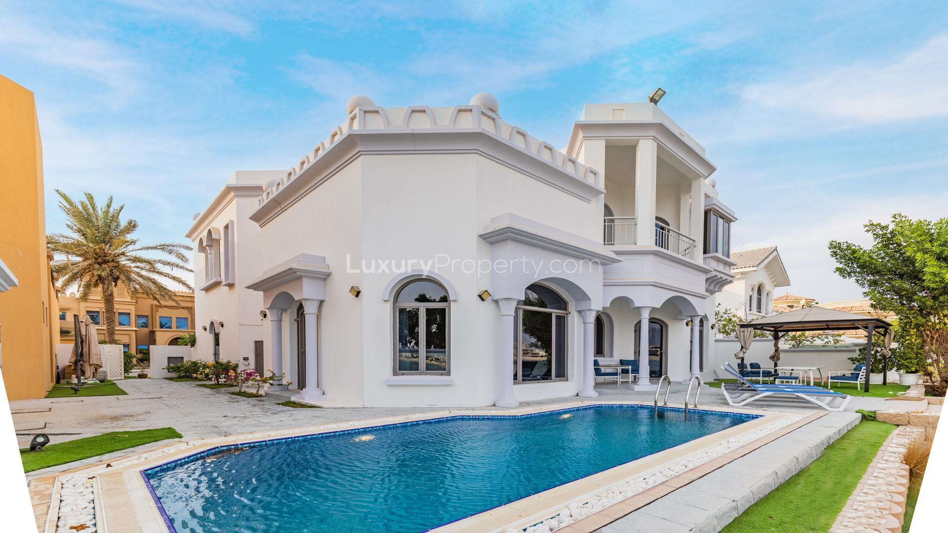 Exterior view of luxurious 4-bedroom apartment with pool in Al Barsha 1, Dubai