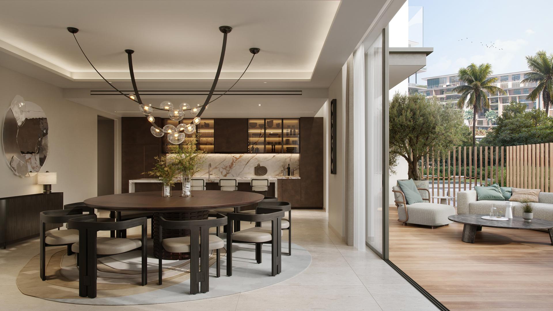 Modern kitchen and dining area in 4-bedroom duplex, City Walk Crestlane apartment