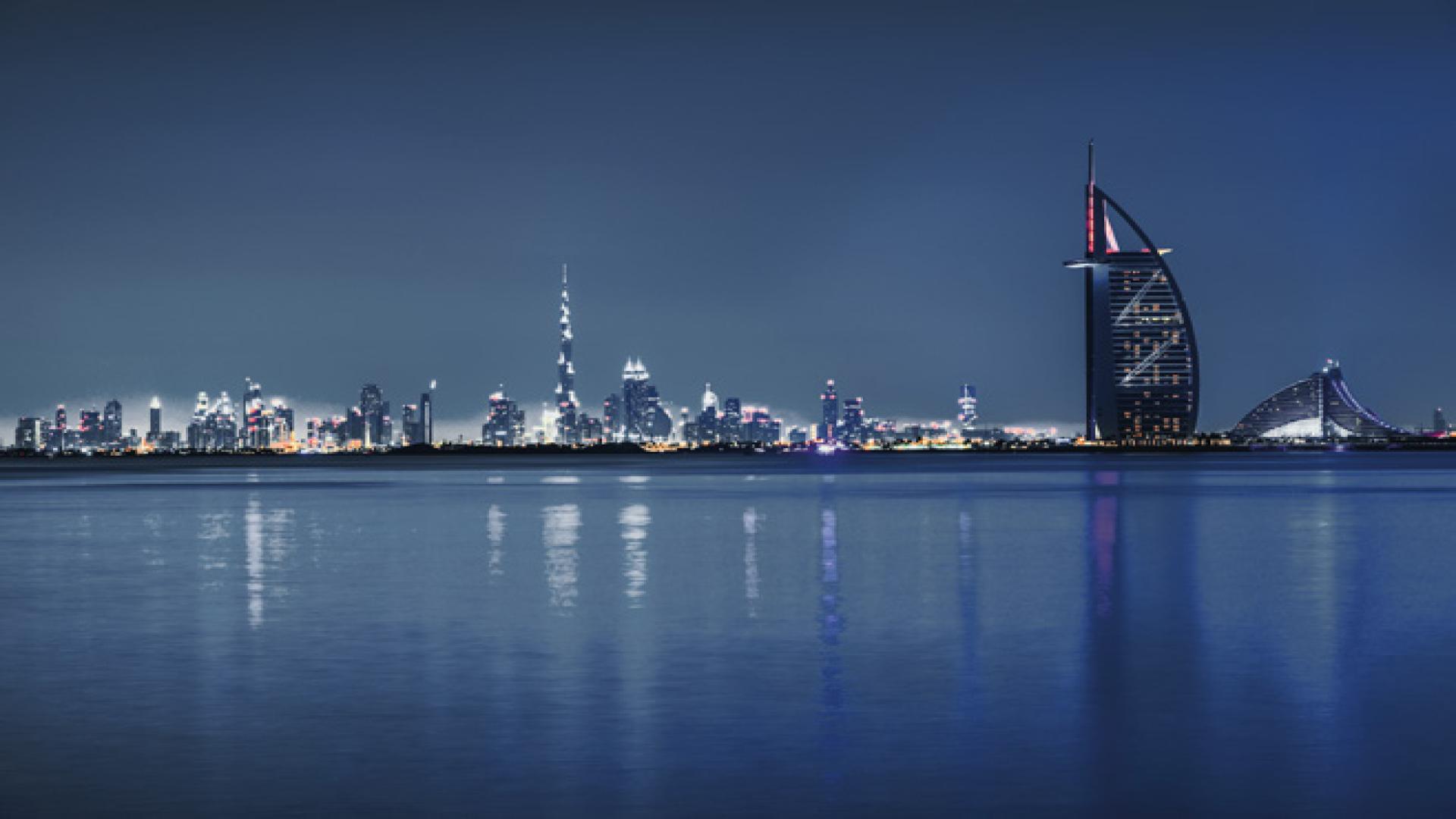 Luxurious living room in Como Residences apartment, Palm Jumeirah, with stunning sea views