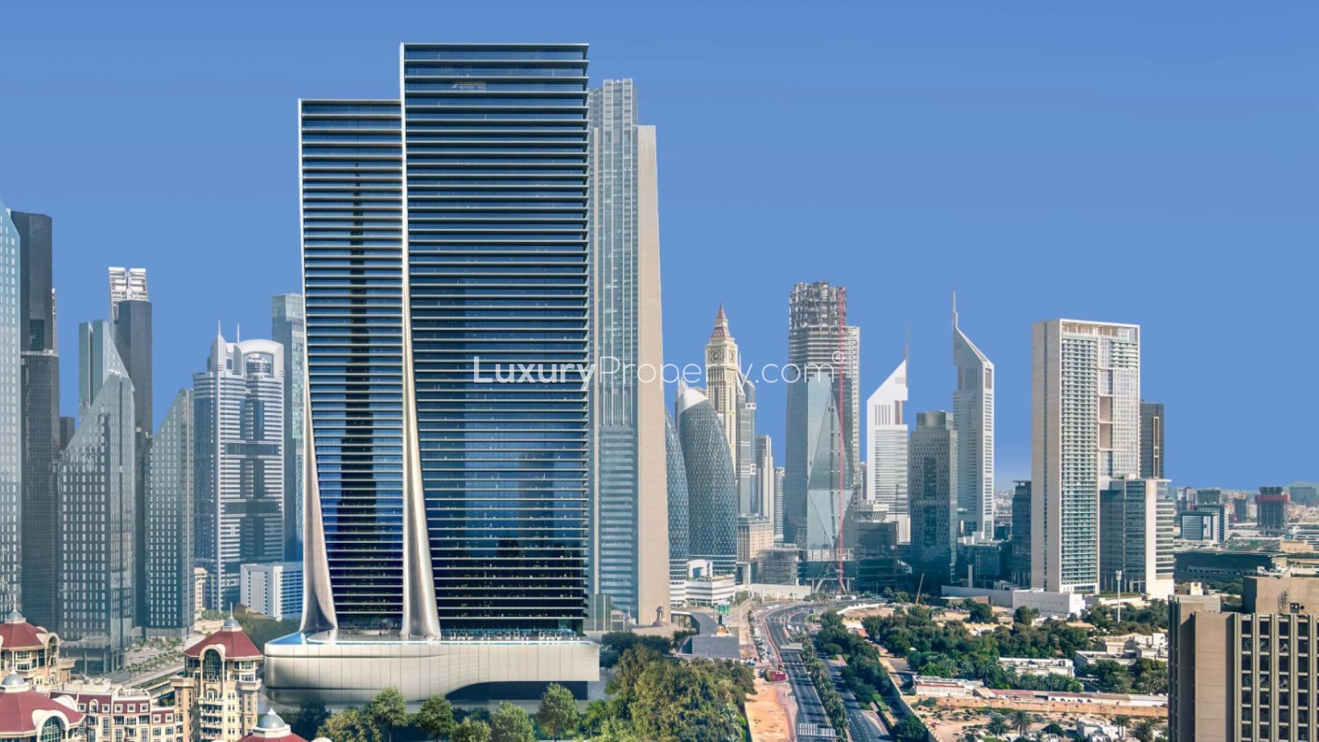 Modern living room in four-bedroom apartment, Akala Hotel Residences, Zabeel 2, DIFC