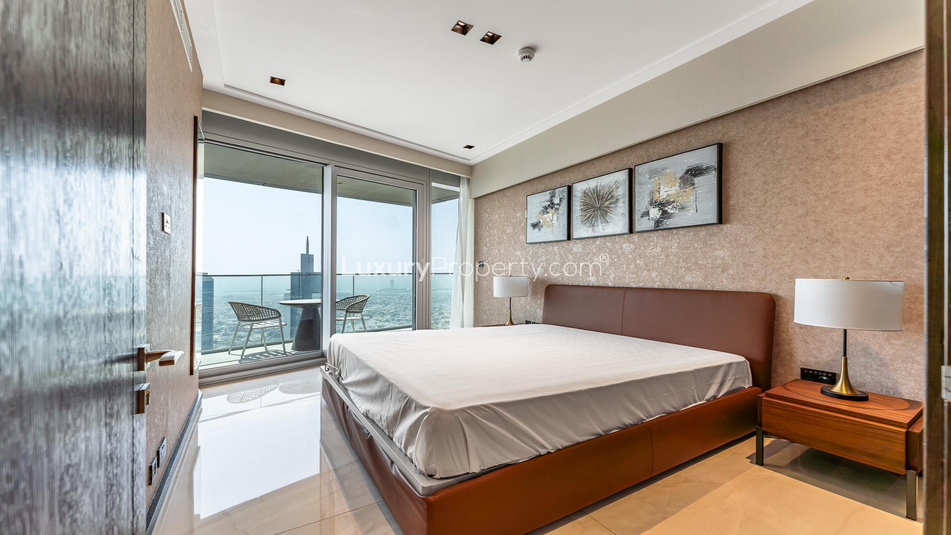 Luxurious dining area in four-bedroom apartment, Opera Grand, Downtown Dubai, marble floors, modern design