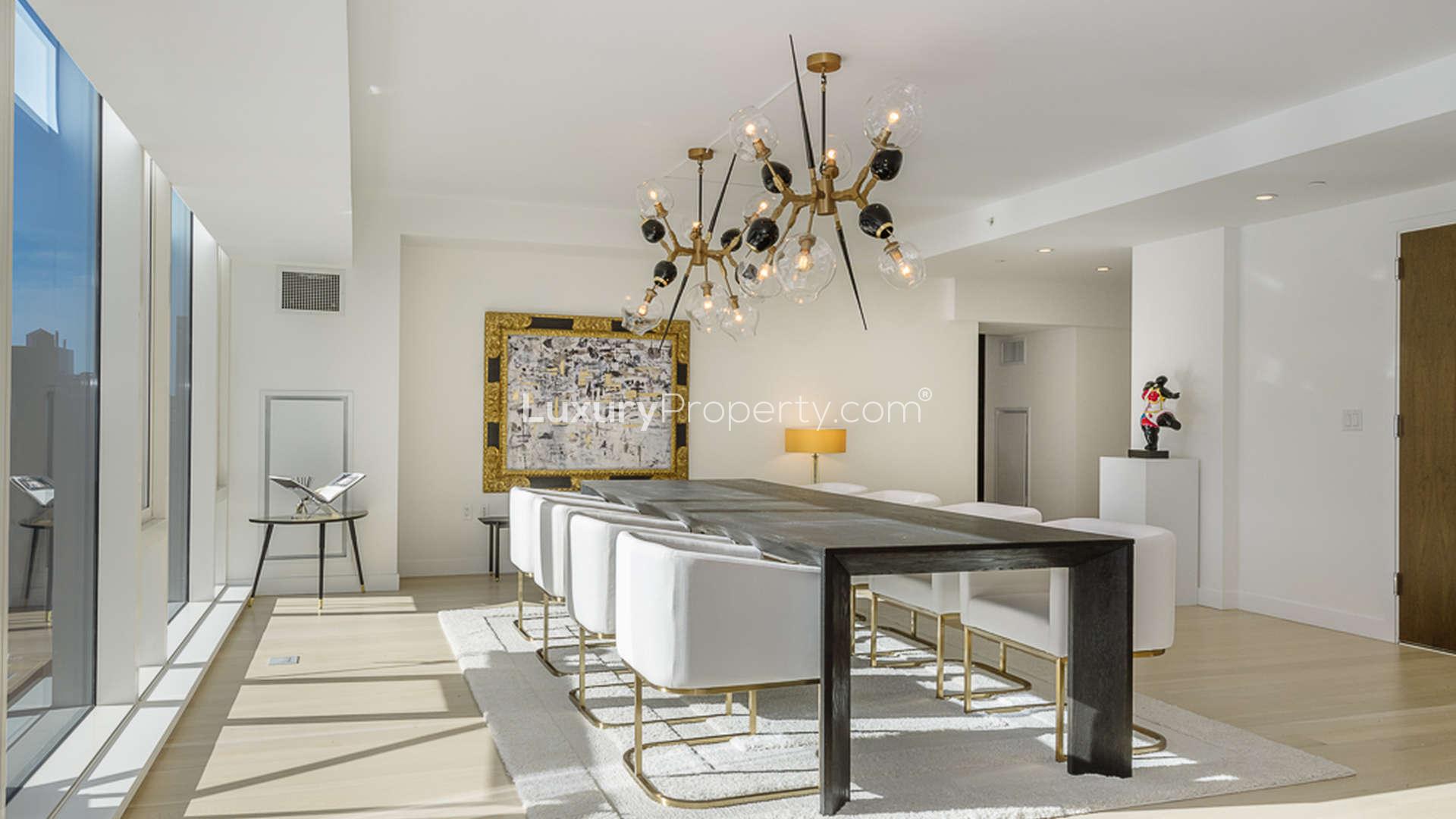 Stunning modern living room in luxury Manhattan apartment, 135 West 52nd Street, New York City