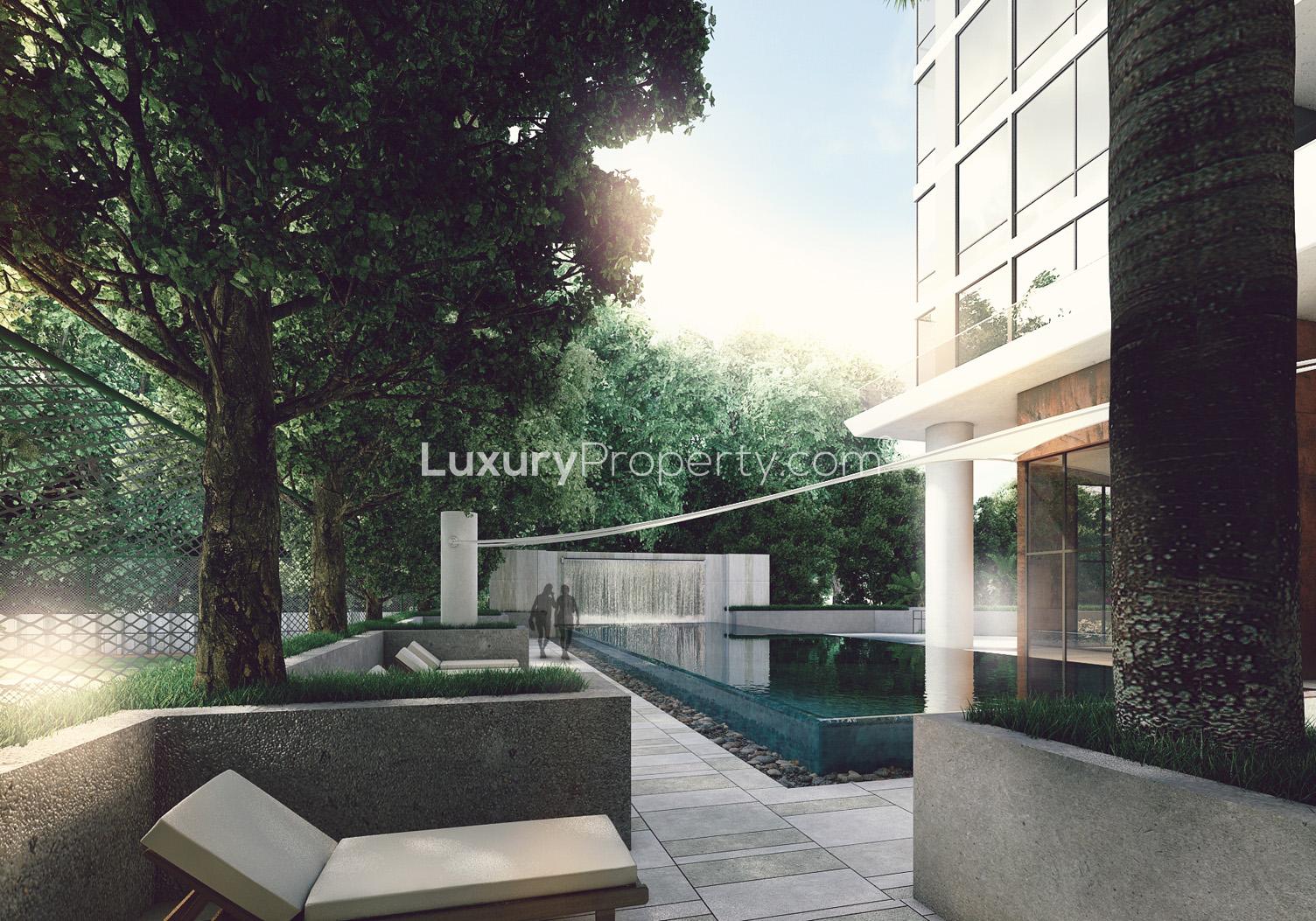 Luxurious apartment water feature at 4 Bourdillon, Ikoyi Island, Lagos, Nigeria