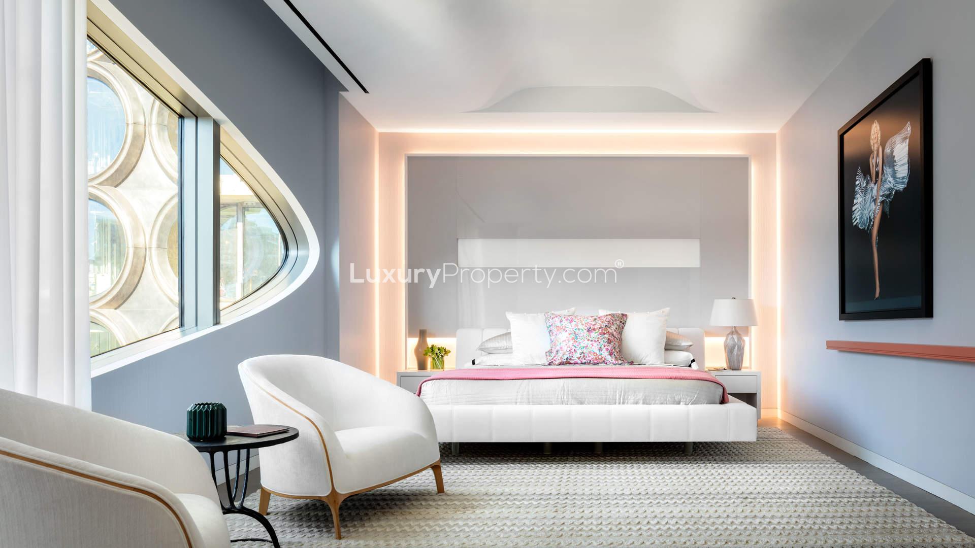 Exterior view of Zaha Hadid-designed apartment in West Chelsea, Manhattan, New York