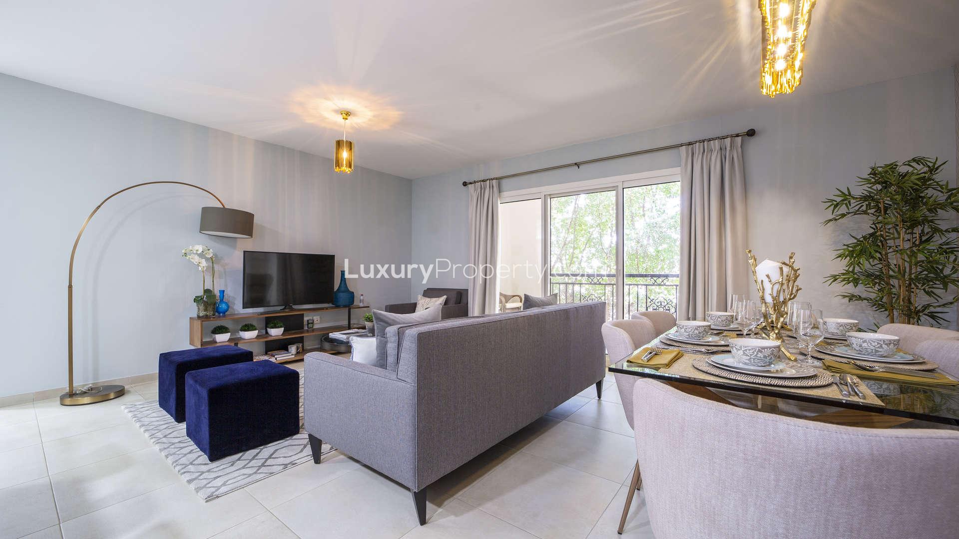 "Modern kitchen in 4-bed apartment, Al Andalus Tower D, JGE, elegant design, bright hallway view.",Elegant living and dining area in 4-bed apartment, Al Andalus Tower D, JGE