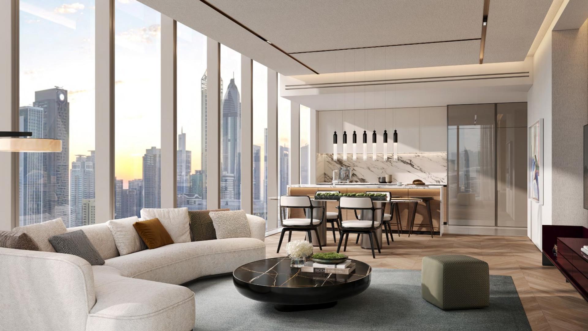 N/A,Luxurious living room in 4-bedroom apartment, Jumeirah Residences Emirates Towers, Sheikh Zayed Road