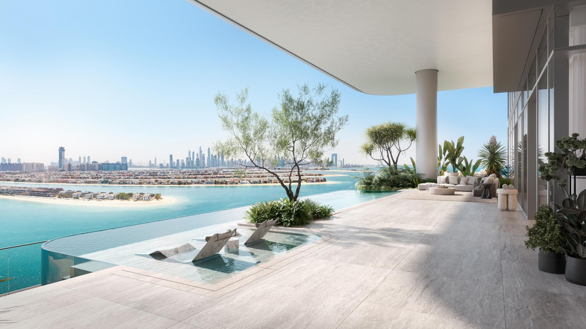 Stunning ocean view from Orla Infinity 4-bedroom duplex, Palm Jumeirah apartment