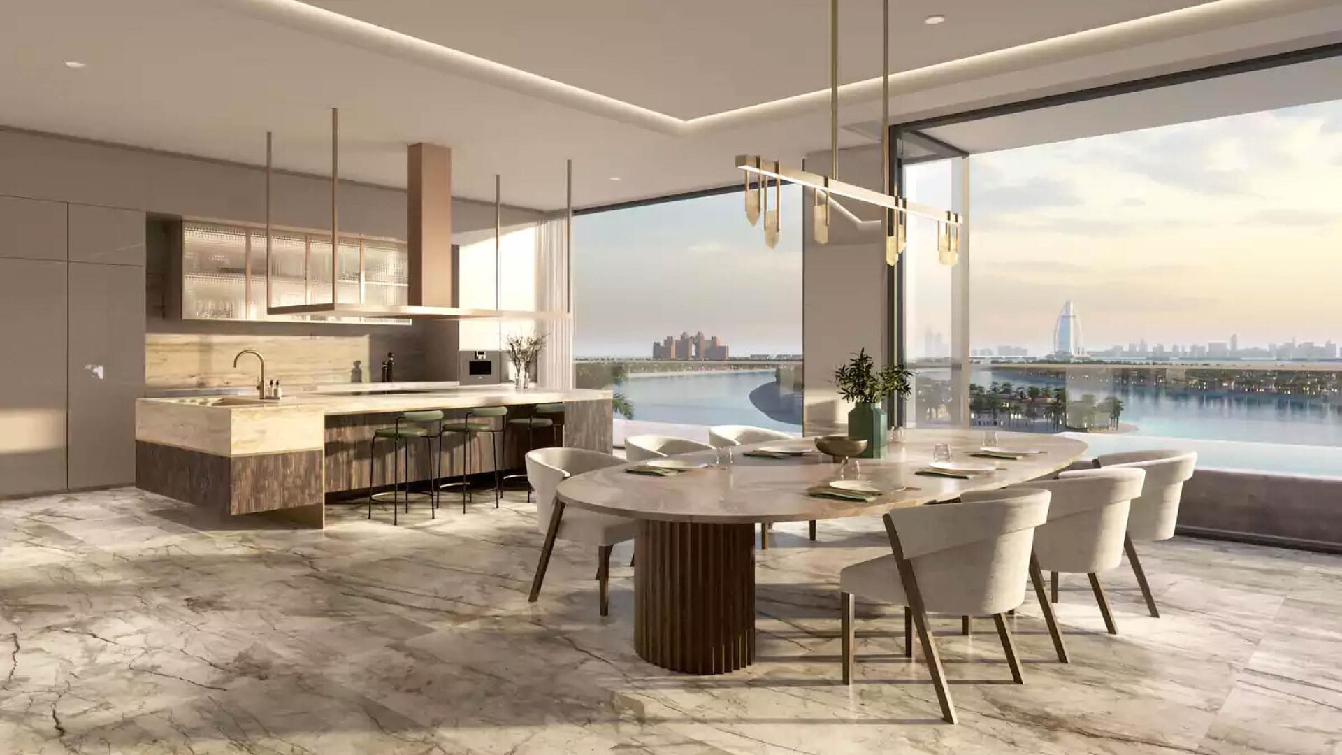 Luxurious Palm Jumeirah apartment exterior, lush gardens, Six Senses Residences, for sale