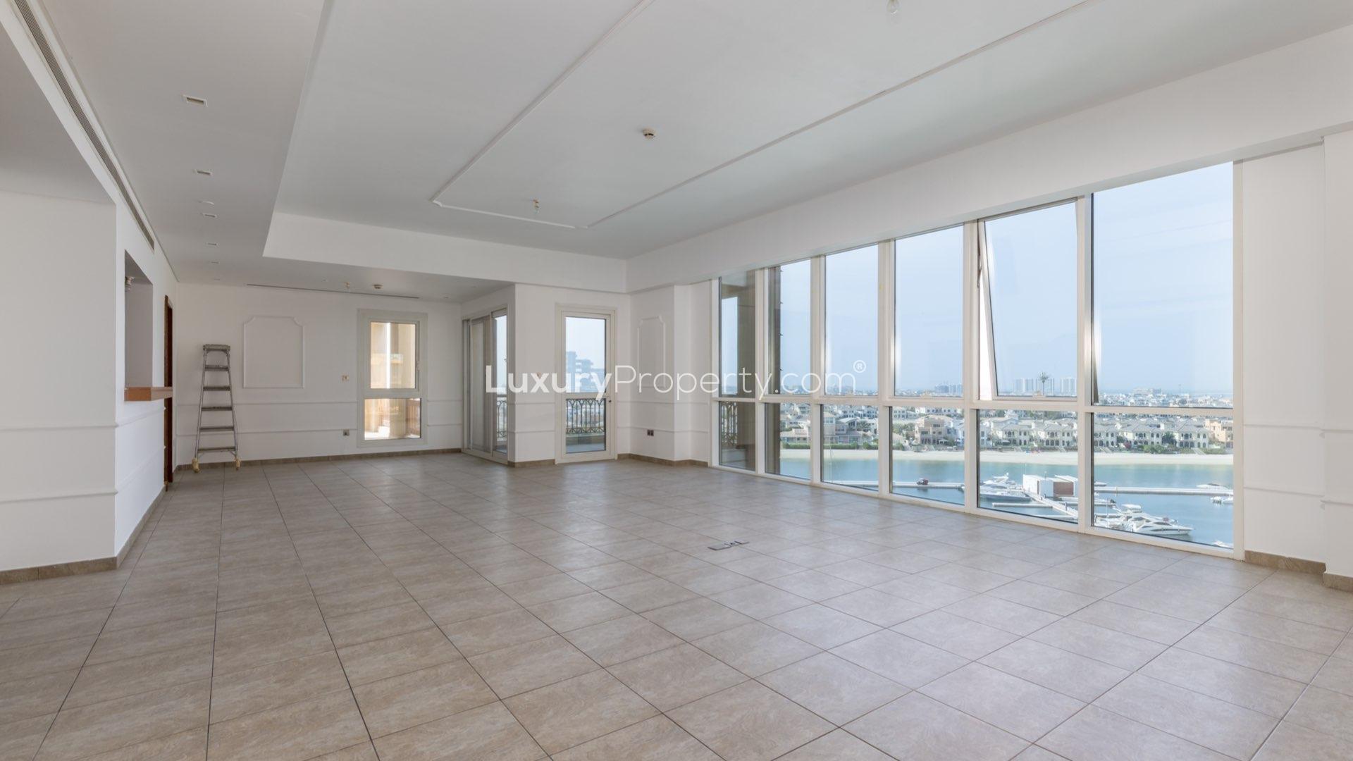 Marina view from spacious 4-bedroom apartment at Marina Residences, Palm Jumeirah, for sale