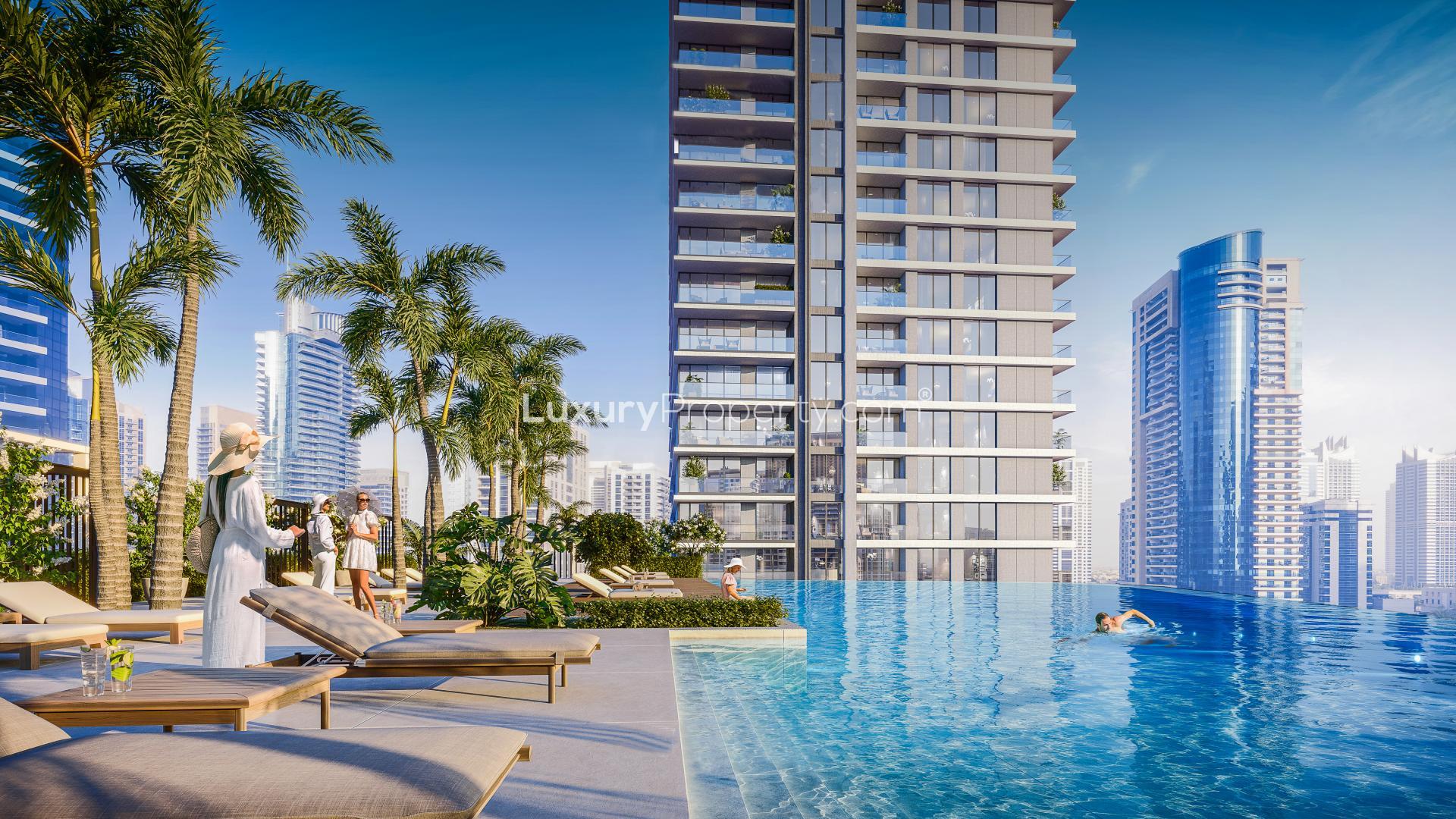 Dubai Marina promenade with luxury apartments and vibrant community atmosphere in Marina Shores