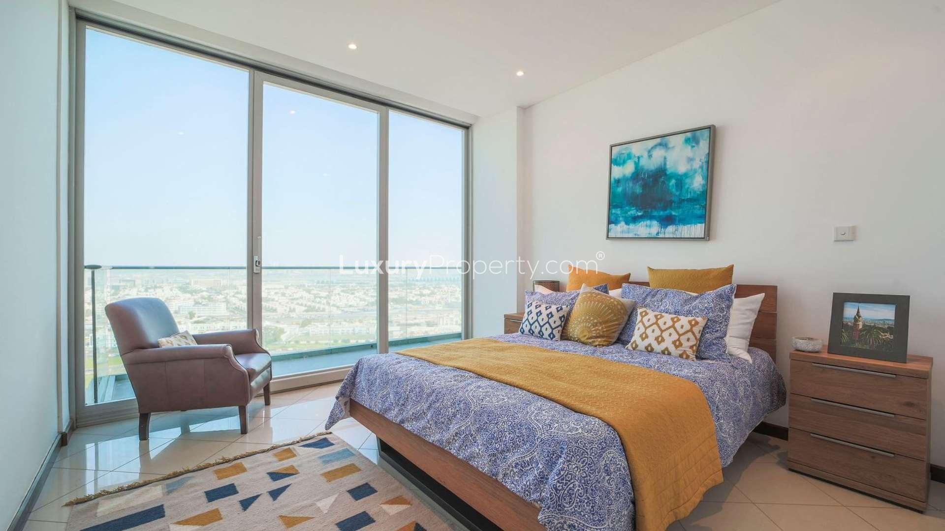 Exterior view of Marsa Plaza apartment building in Dubai Festival City, for sale