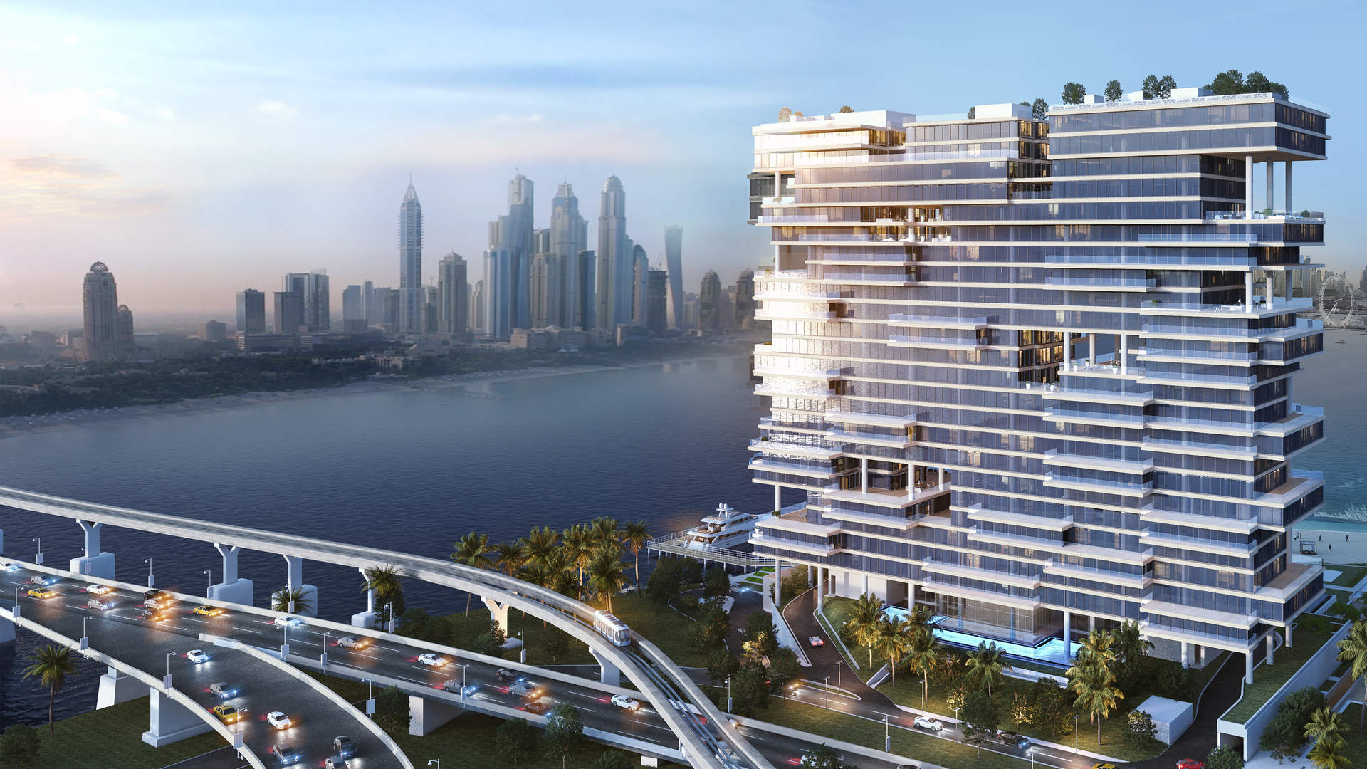 Beachfront duplex apartment at One at Palm Jumeirah with stunning skyline views