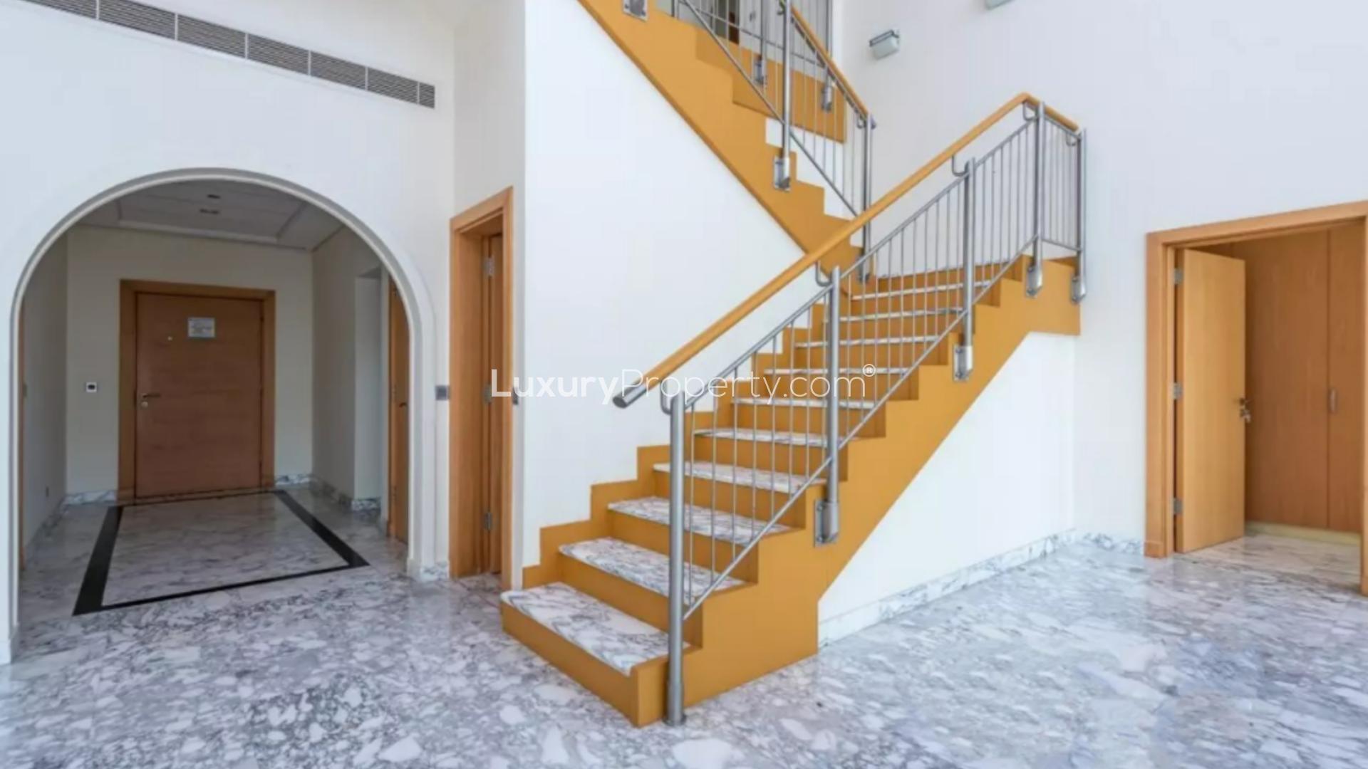 Luxurious sea view from penthouse balcony in Shoreline Apartments, Palm Jumeirah, Dubai