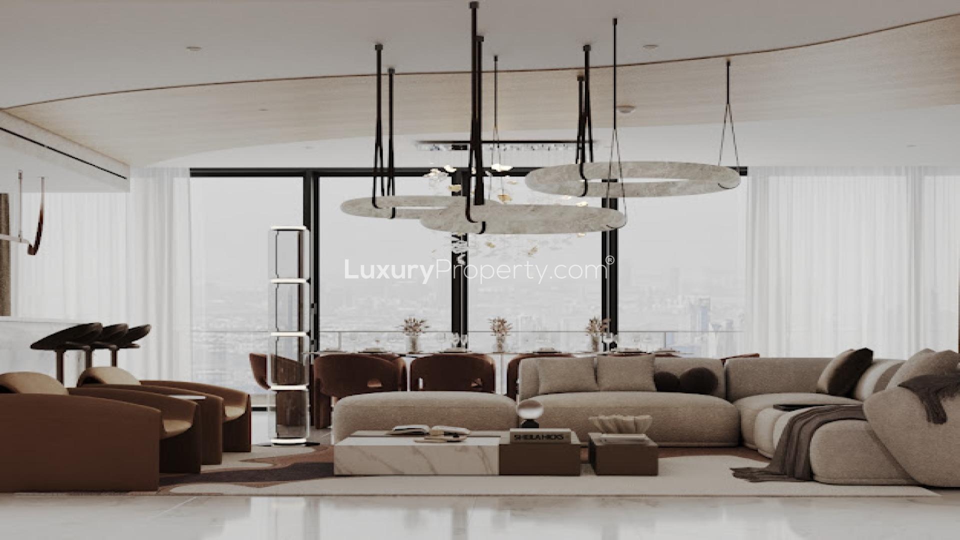 Luxurious bedroom with modern design in The Royal Atlantis, Palm Jumeirah apartment