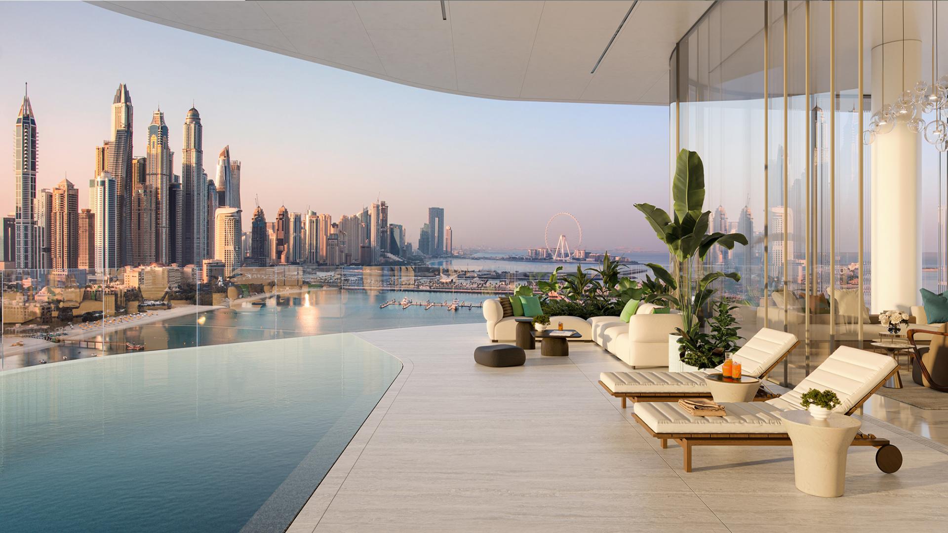 Luxury penthouse bedroom with Marina views at AVA, Palm Jumeirah, Dubai