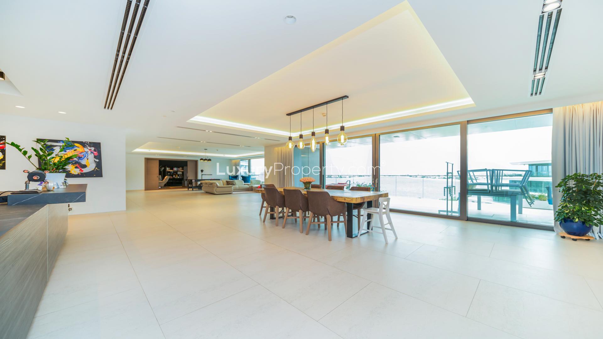 High-floor apartment balcony with stunning views in W Residences, Palm Jumeirah