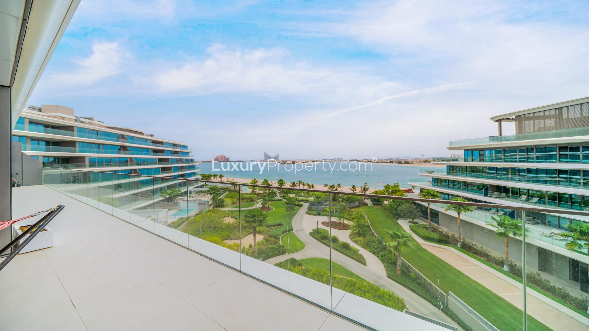 High-floor apartment dining area with glass doors, Palm Jumeirah, W Residences, for rent