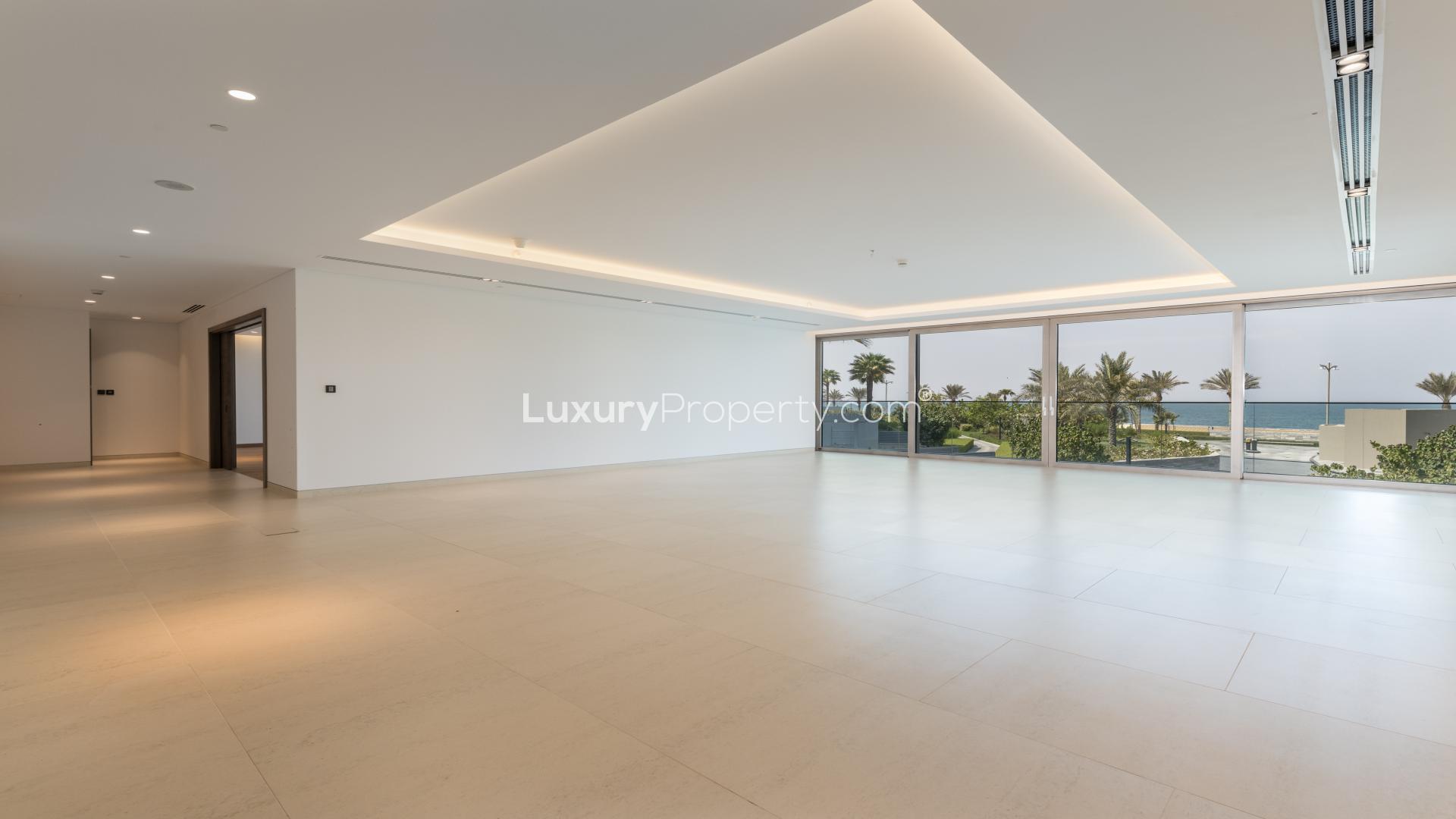 Modern kitchen in spacious Palm Jumeirah penthouse with ocean views, W Residences