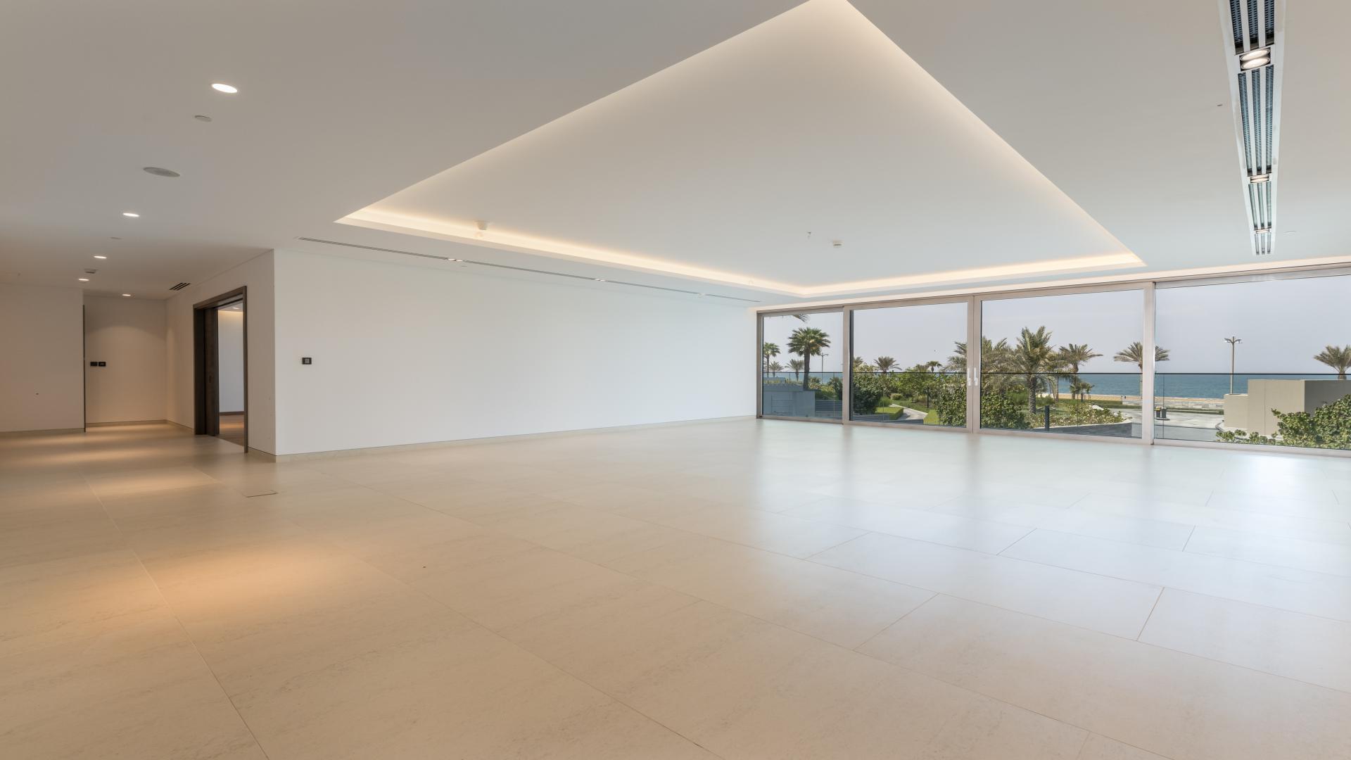 Modern kitchen in spacious Palm Jumeirah penthouse with ocean views, W Residences